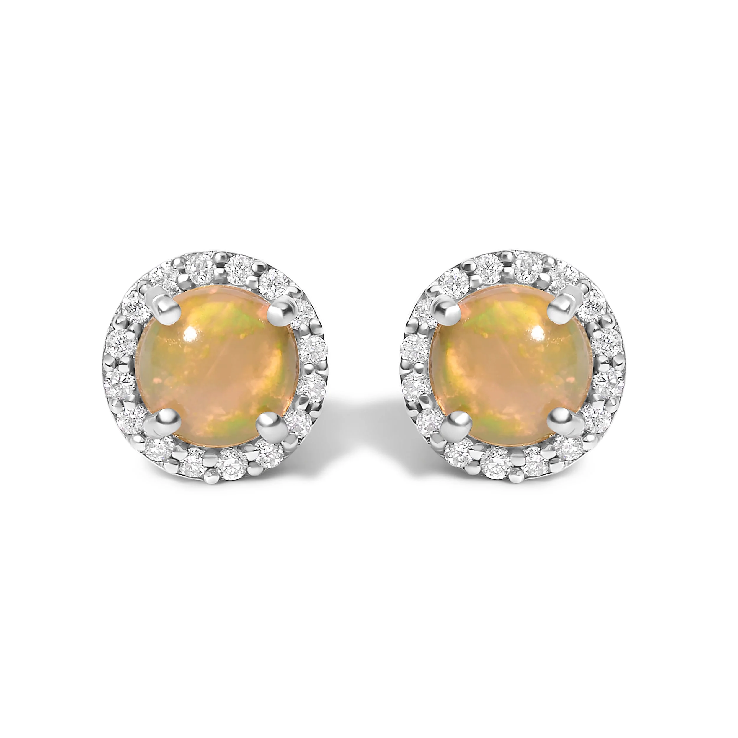 10K White Gold Purple Amethyst and 1/6 Cttw Diamond Halo Stud Earring - Image 10