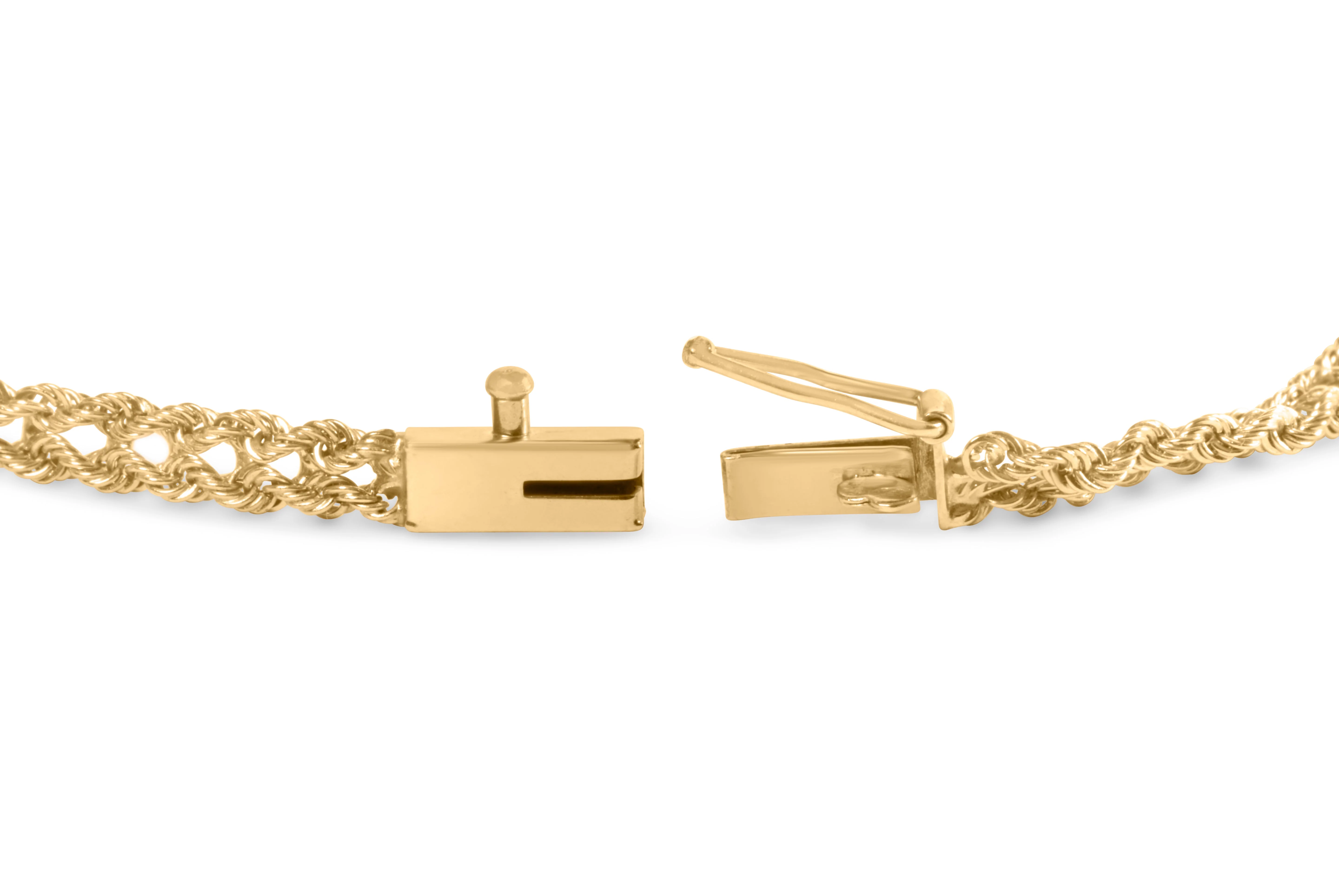 10K Yellow Gold 1/4 Cttw Round-Cut Diamond Basket Weave Rope Chain Style 7" Bracelet (H-I Color, I1-I2 Clarity) - Image 6