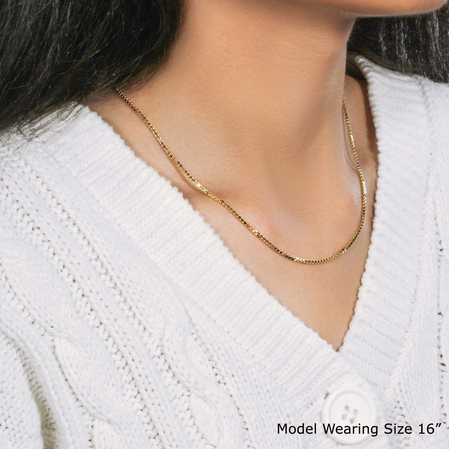 10k Yellow Gold Classic Box Chain (1.40 mm) - Image 8