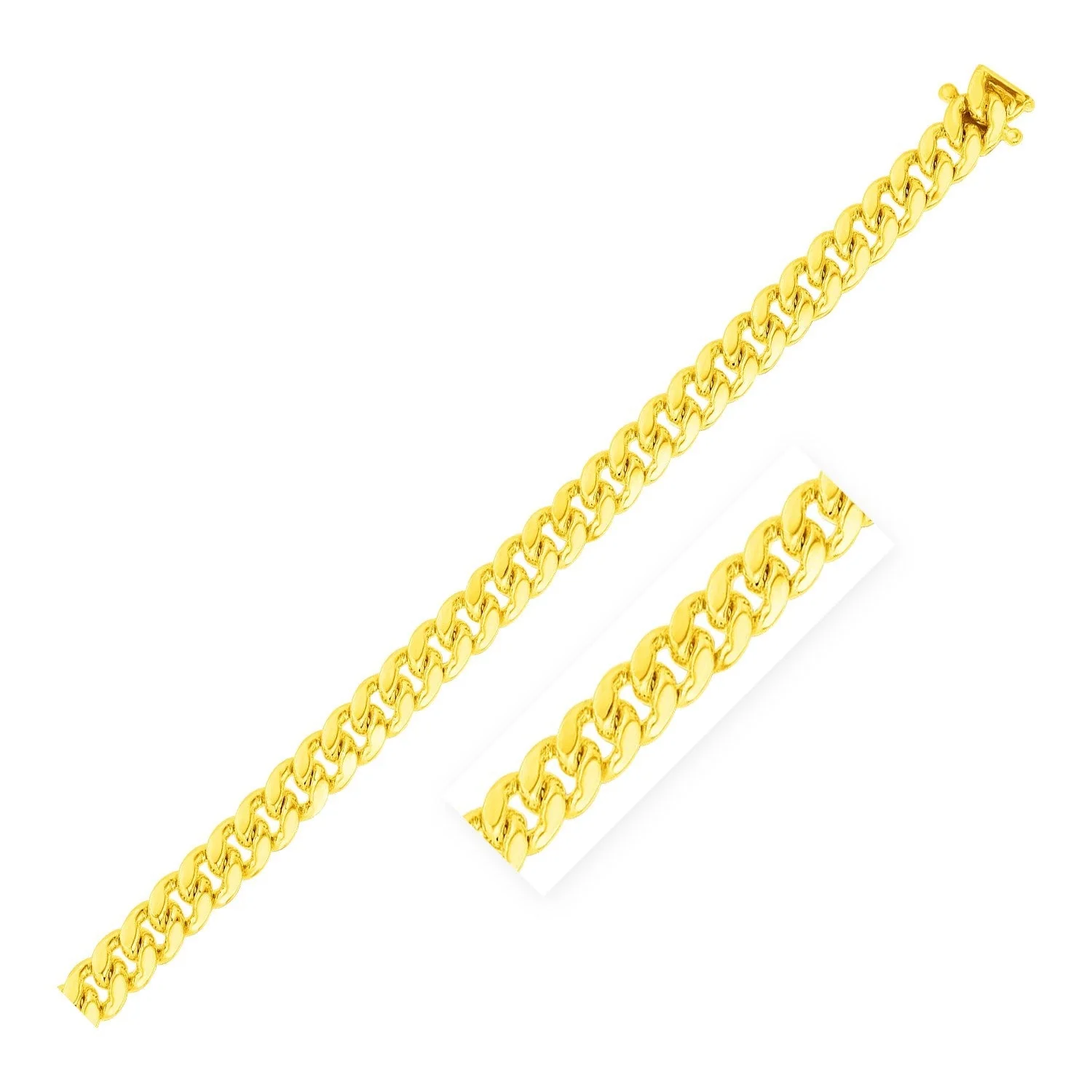 10k Yellow Gold Classic Miami Cuban Solid Bracelet (6.10 mm) - Image 2