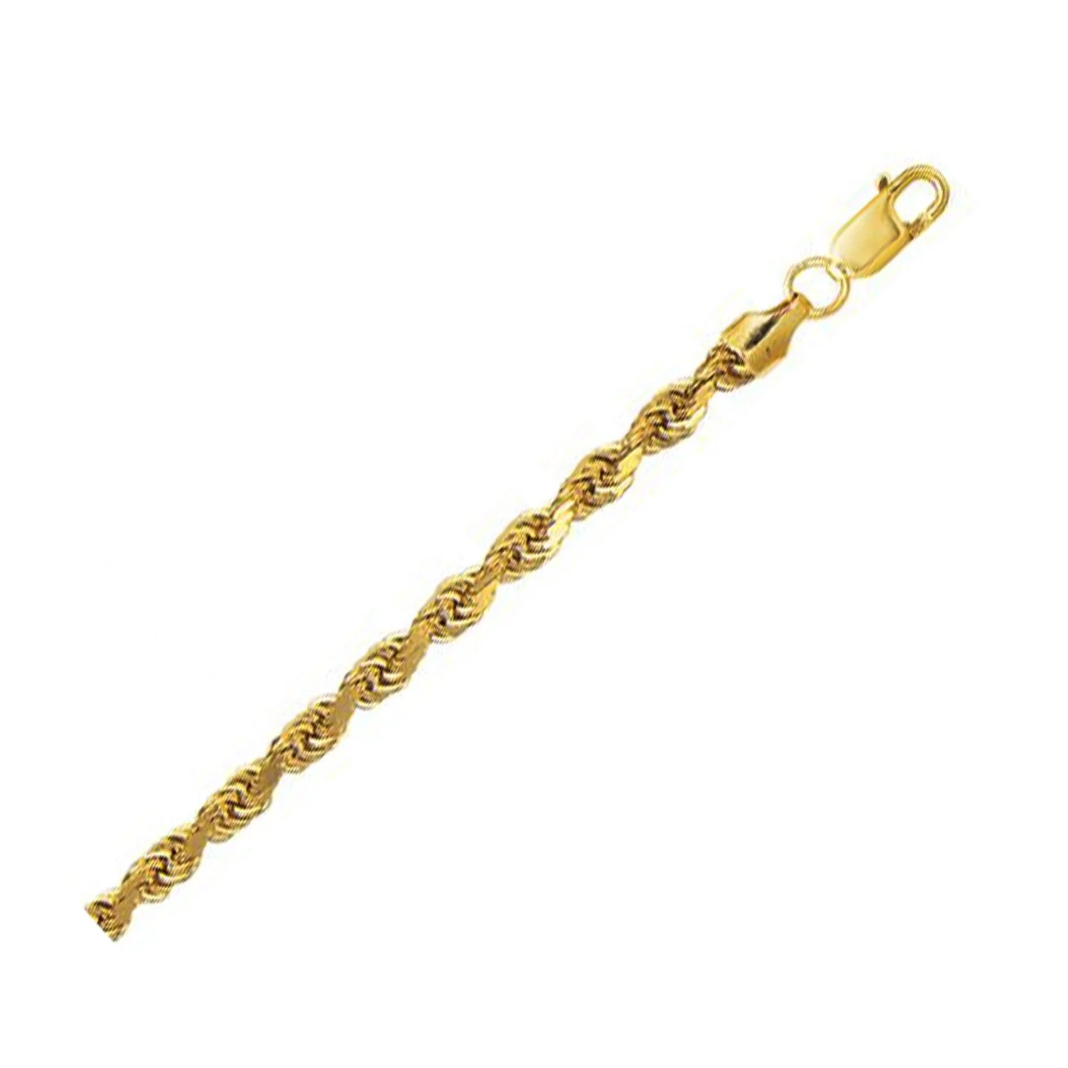 10k Yellow Gold Lite Rope Bracelet (5.00 mm) - Image 2