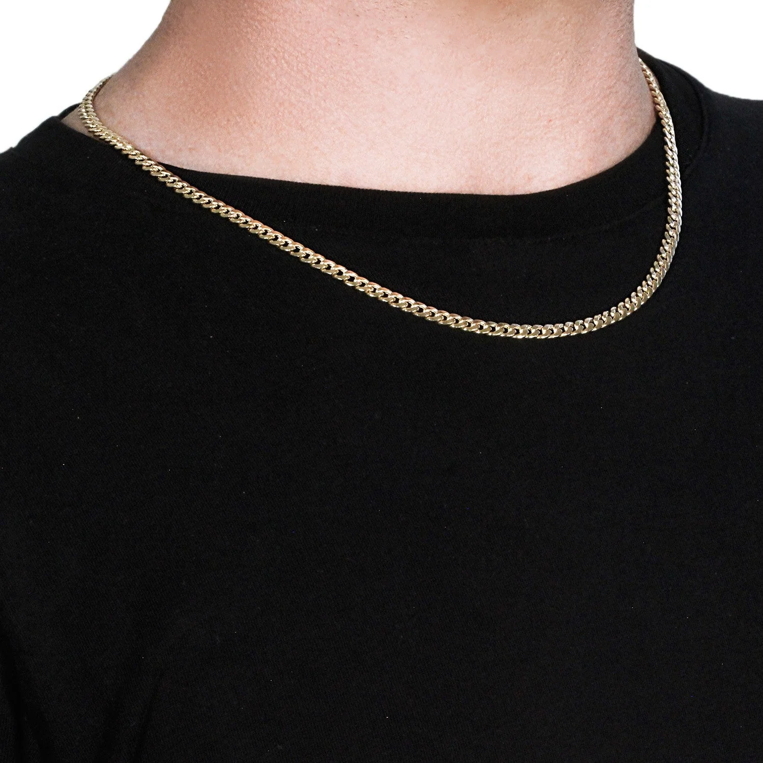 10k Yellow Gold Miami Cuban Semi Solid Chain (4.50 mm) - Image 4