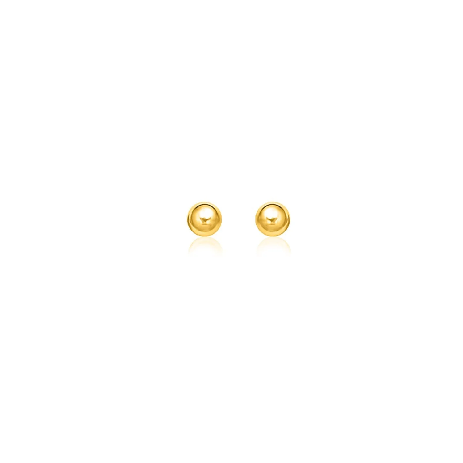 10k Yellow Gold Round Stud Earrings (5.0 mm) - Image 2