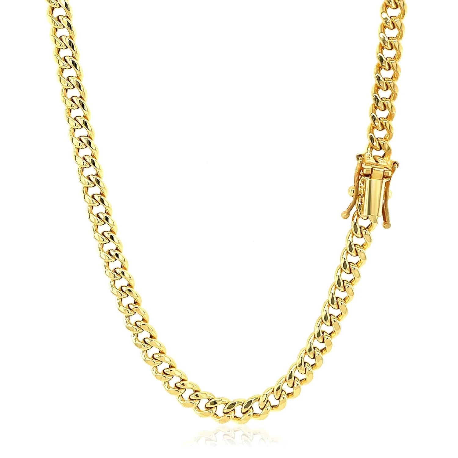 10k Yellow Gold Semi Solid Miami Cuban Chain (4.50 mm) - Image 7