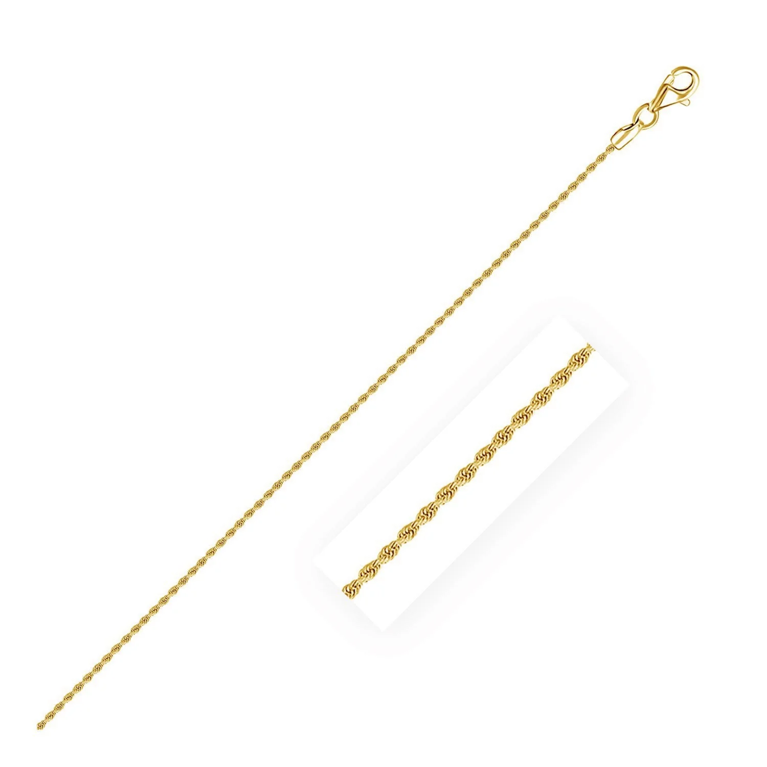 10k Yellow Gold Solid Diamond Cut Rope Chain 1.4mm - Image 5
