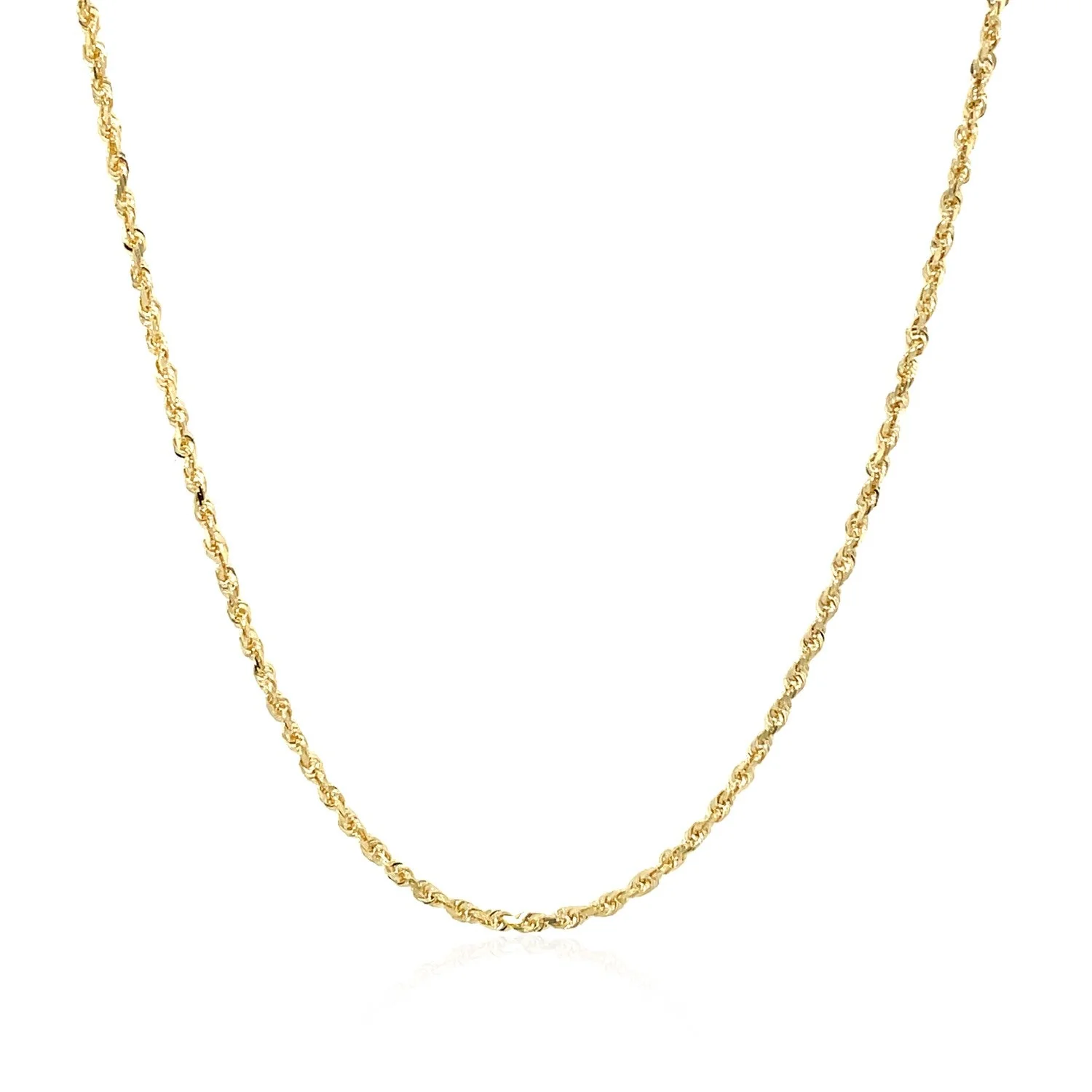 10k Yellow Gold Solid Diamond Cut Rope Chain 1.4mm - Image 6