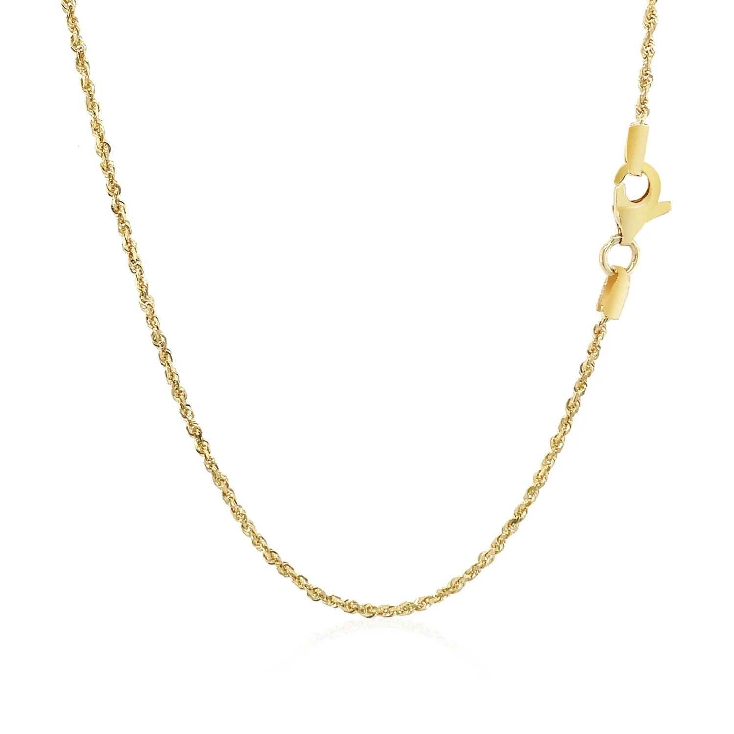 10k Yellow Gold Solid Diamond Cut Rope Chain 1.4mm - Image 7