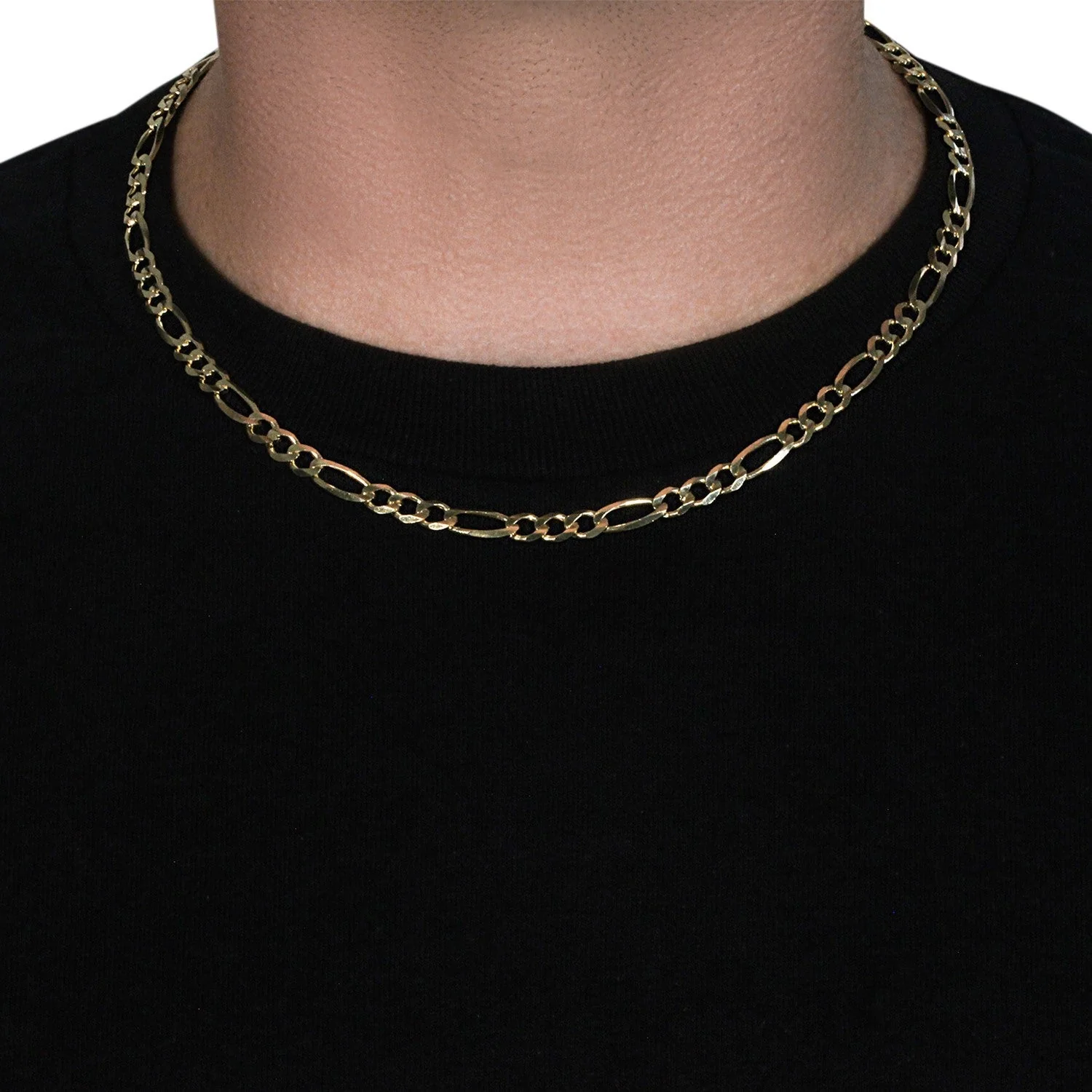 10K Yellow Gold Solid Figaro Chain (5.30 mm) - Image 10