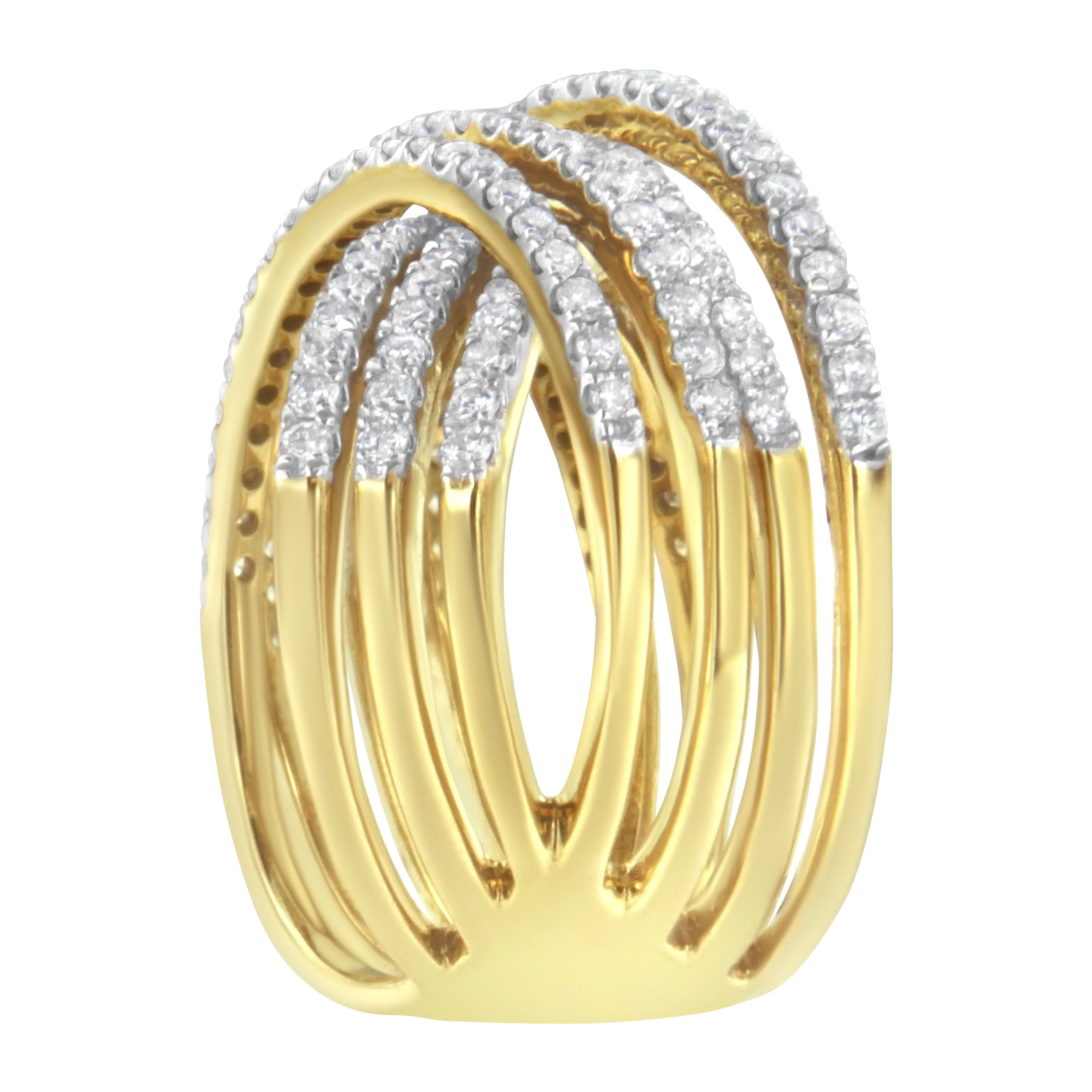 10KT Yellow Gold Diamond Bypass Ring (1 5/8 cttw, H-I Color, SI2-I1 Clarity) - Image 5