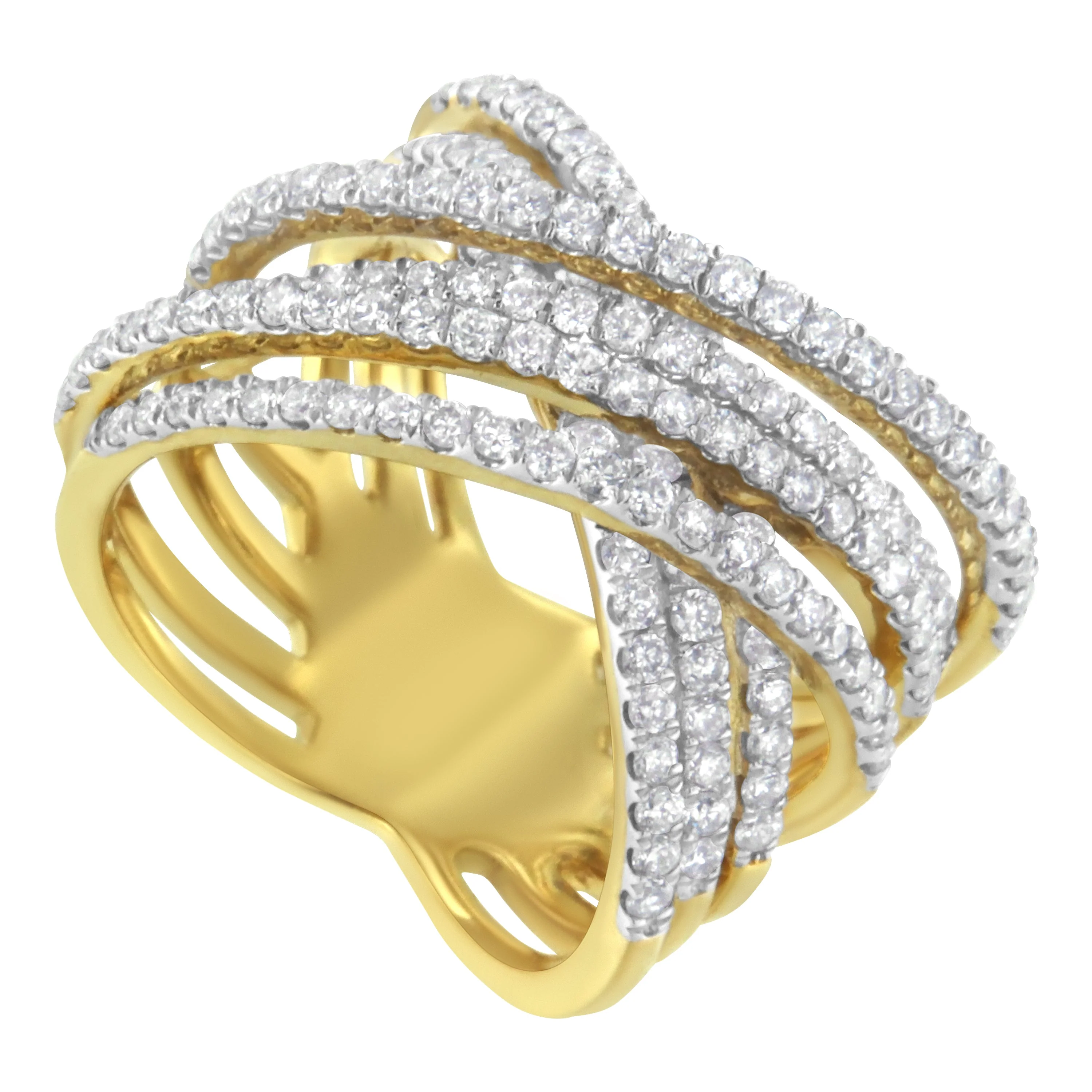 10KT Yellow Gold Diamond Bypass Ring (1 5/8 cttw, H-I Color, SI2-I1 Clarity) - Image 8
