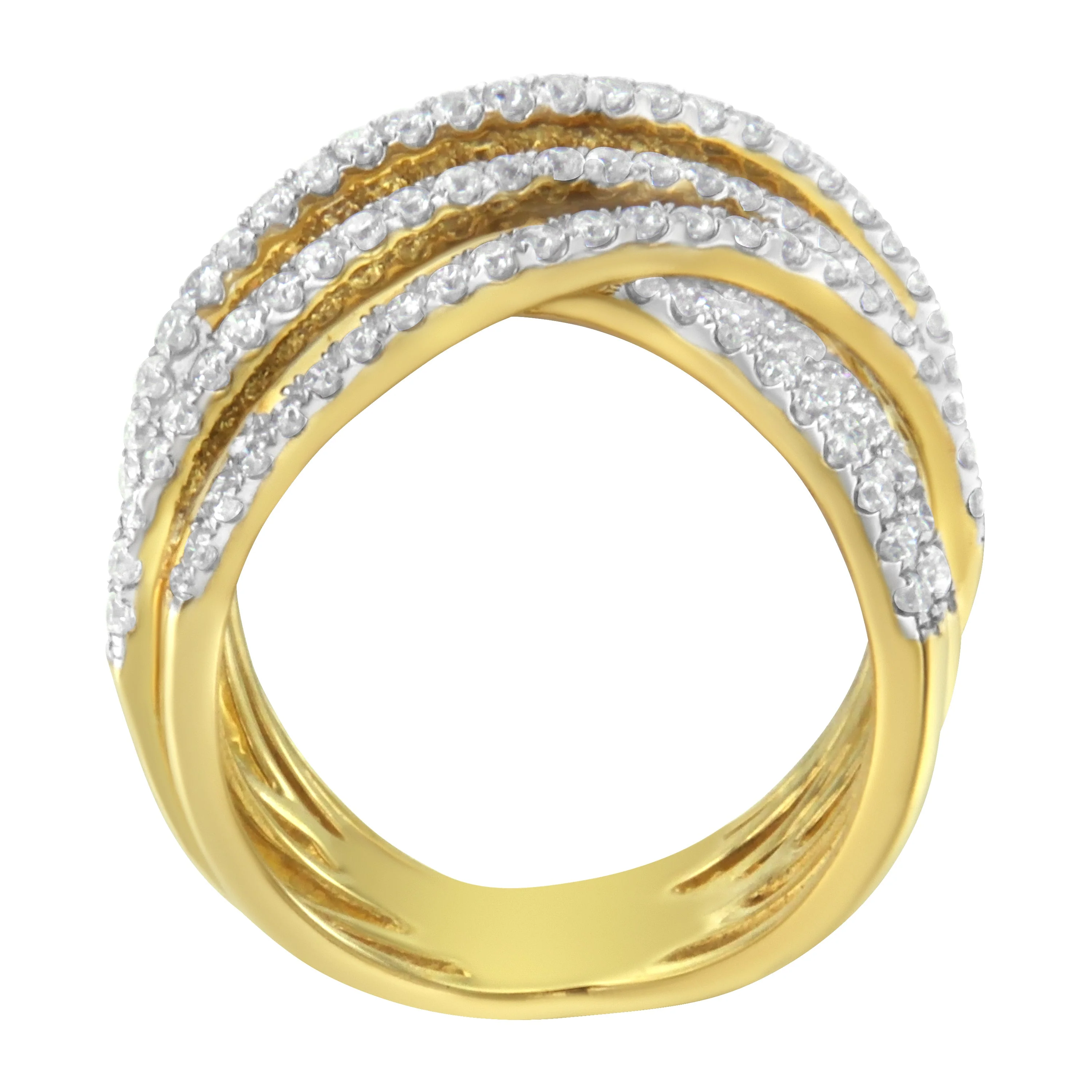 10KT Yellow Gold Diamond Bypass Ring (1 5/8 cttw, H-I Color, SI2-I1 Clarity) - Image 9