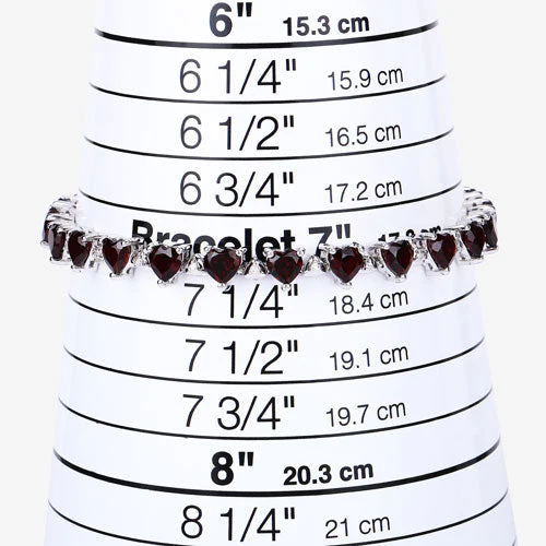 11.62 Carat Genuine Garnet and White Diamond .925 Sterling Silver Bracelet - Image 13