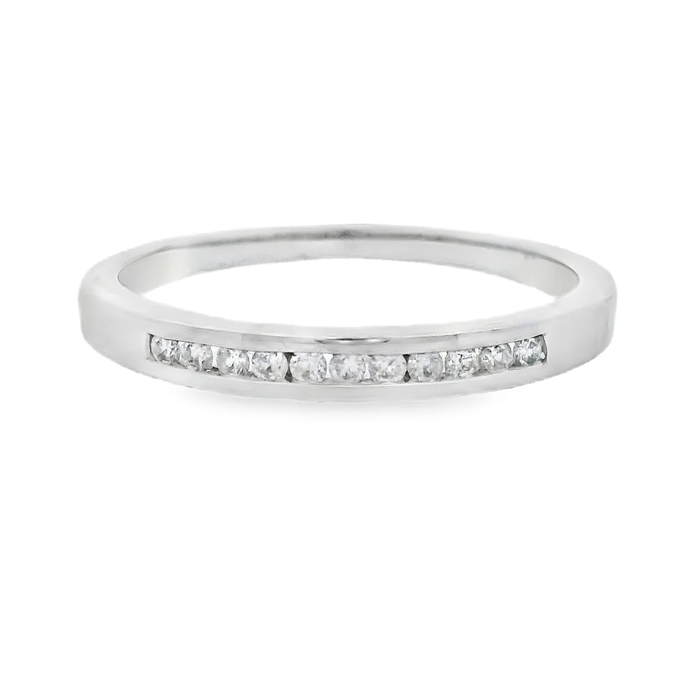.11ct Diamond Wedding Band Ring 14KT White Gold