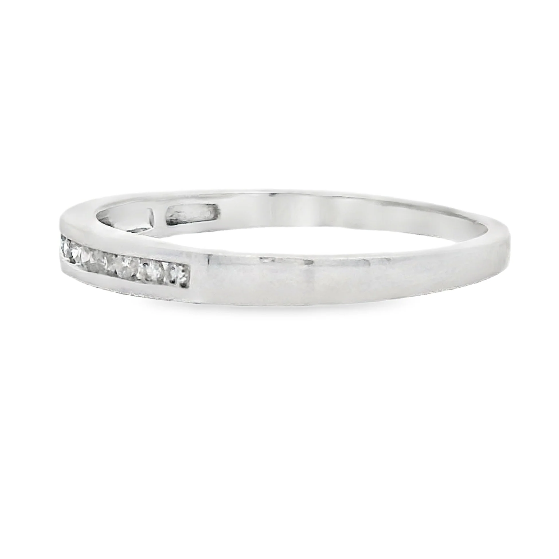 .11ct Diamond Wedding Band Ring 14KT White Gold - Image 2