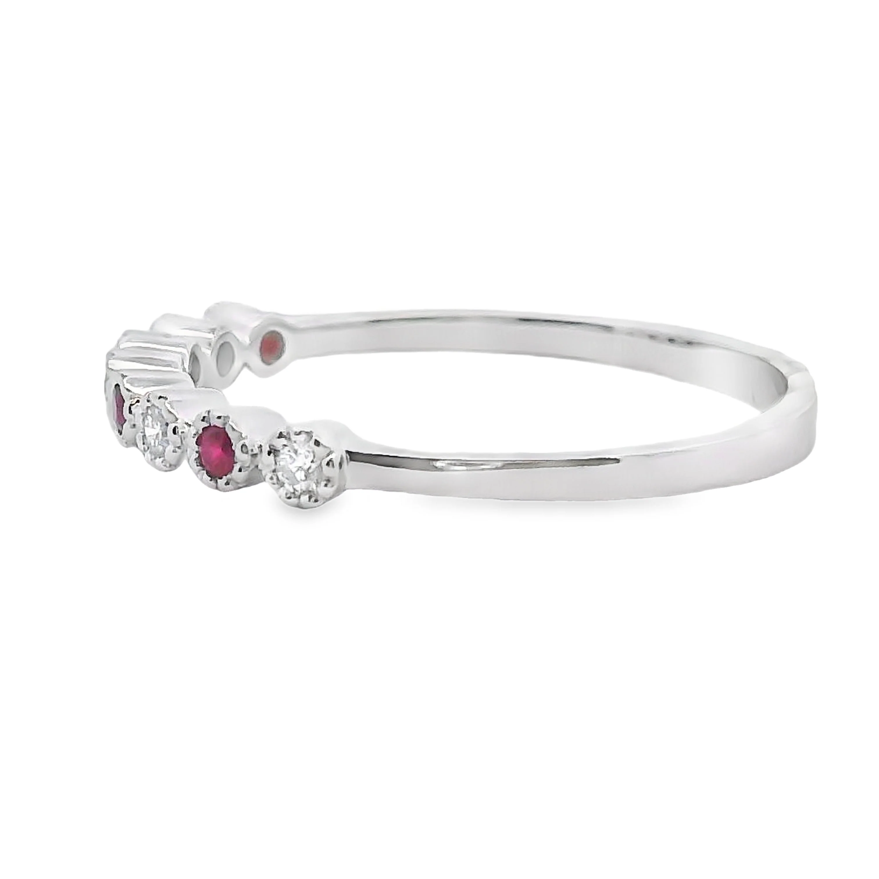 .14ct Ruby Diamond stackable band set 14KT White Gold - Image 2