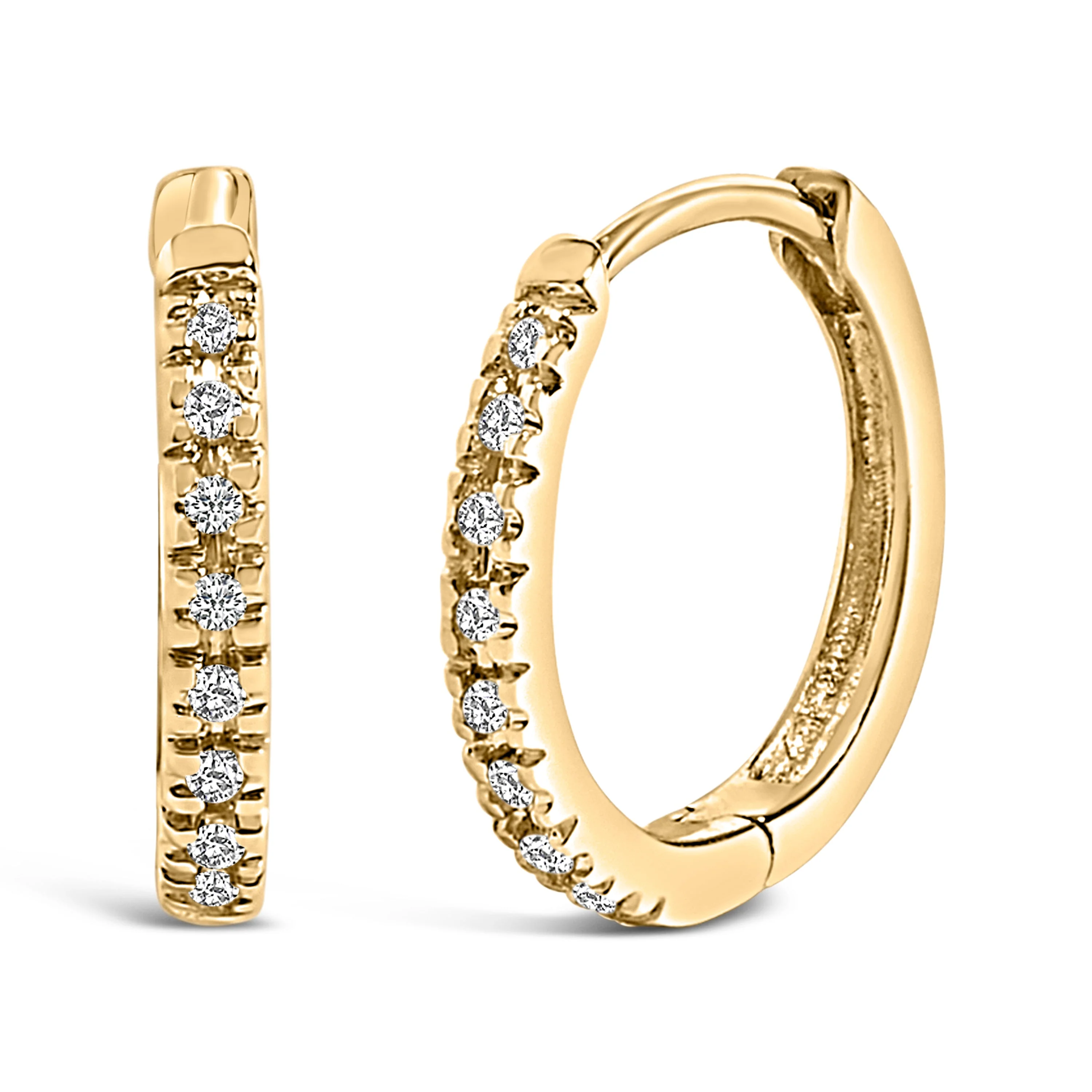 14K Rose Gold 1/5 CTW Diamond Huggie Hoop Earrings - Image 5