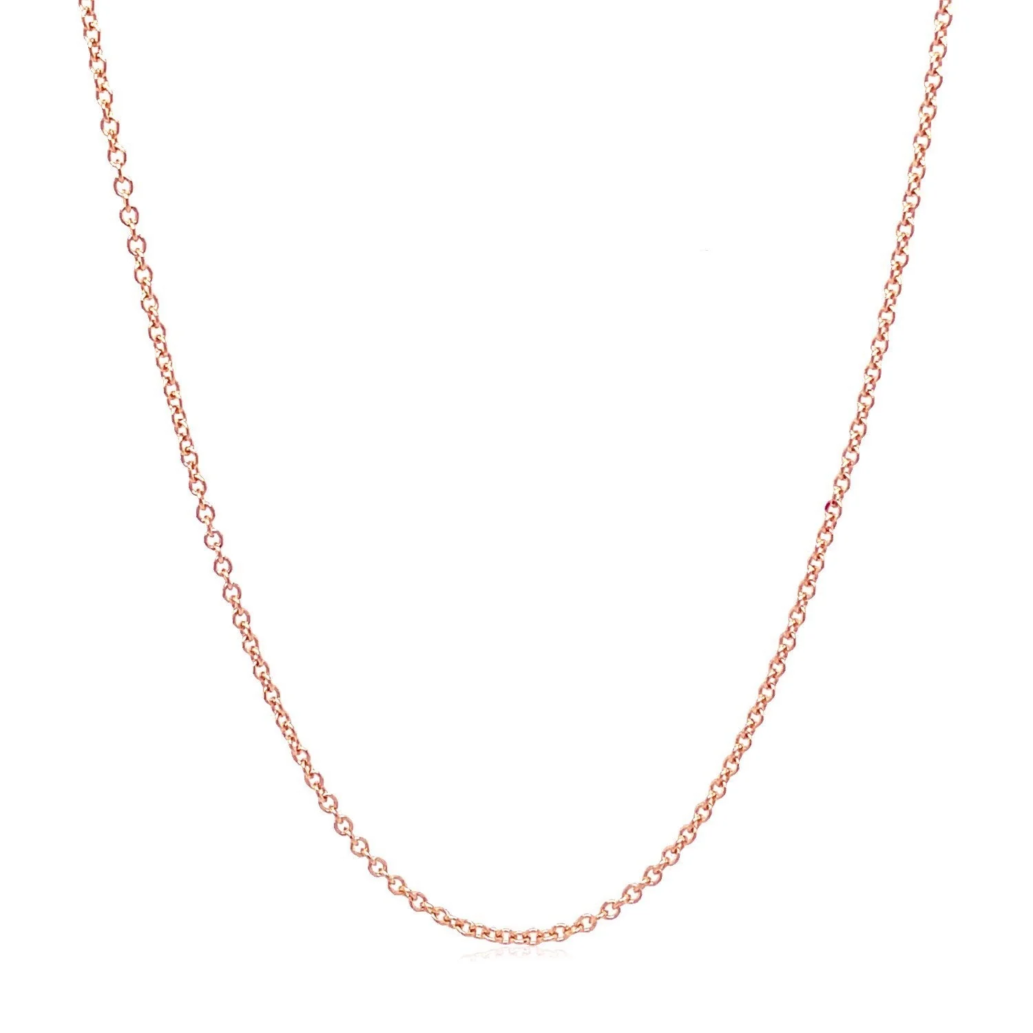 14k Rose Gold Round Cable Link Chain (1.25 mm) - Image 2