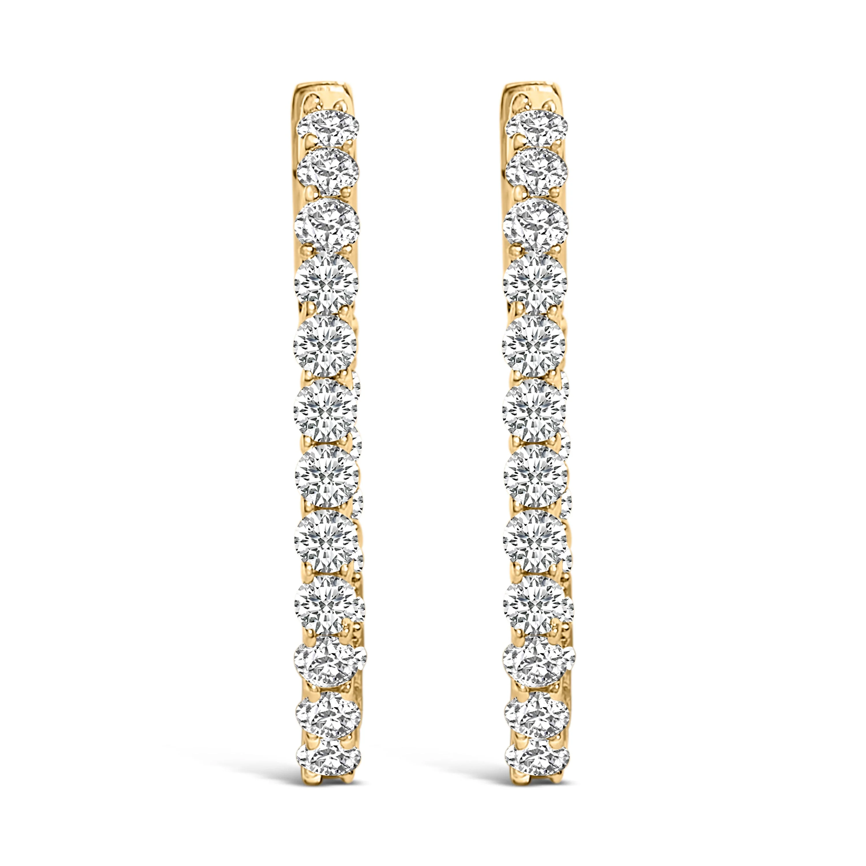 14K White Gold 1.0 Cttw Oval Lab Grown Diamond Hoop Earrings - Image 4