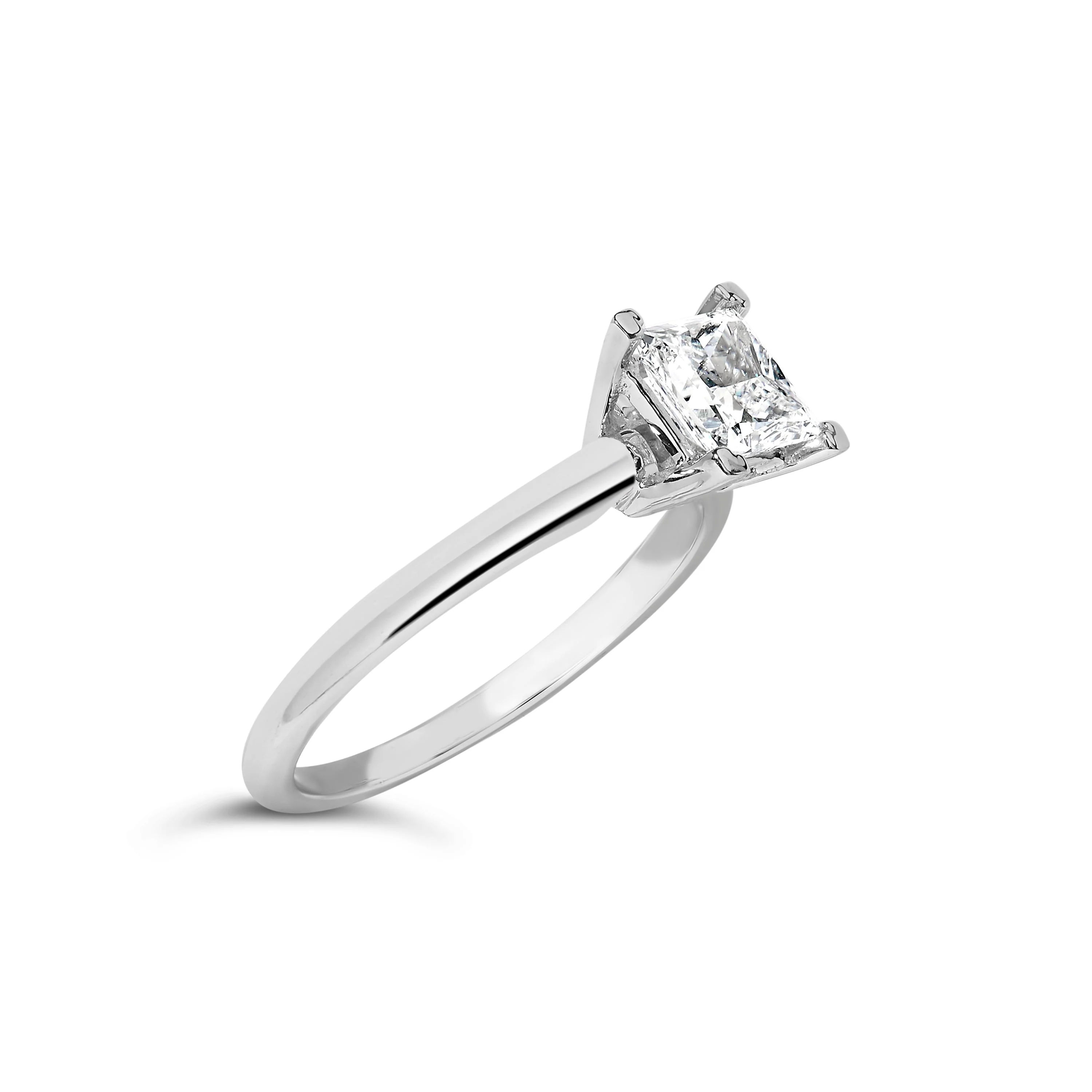 14K White Gold 1.0 Cttw Princess Lab-Grown Diamond Solitaire Engagement  Ring (F-G Color, VS1-VS2 Clarity) - Ring Size 7 - Image 3