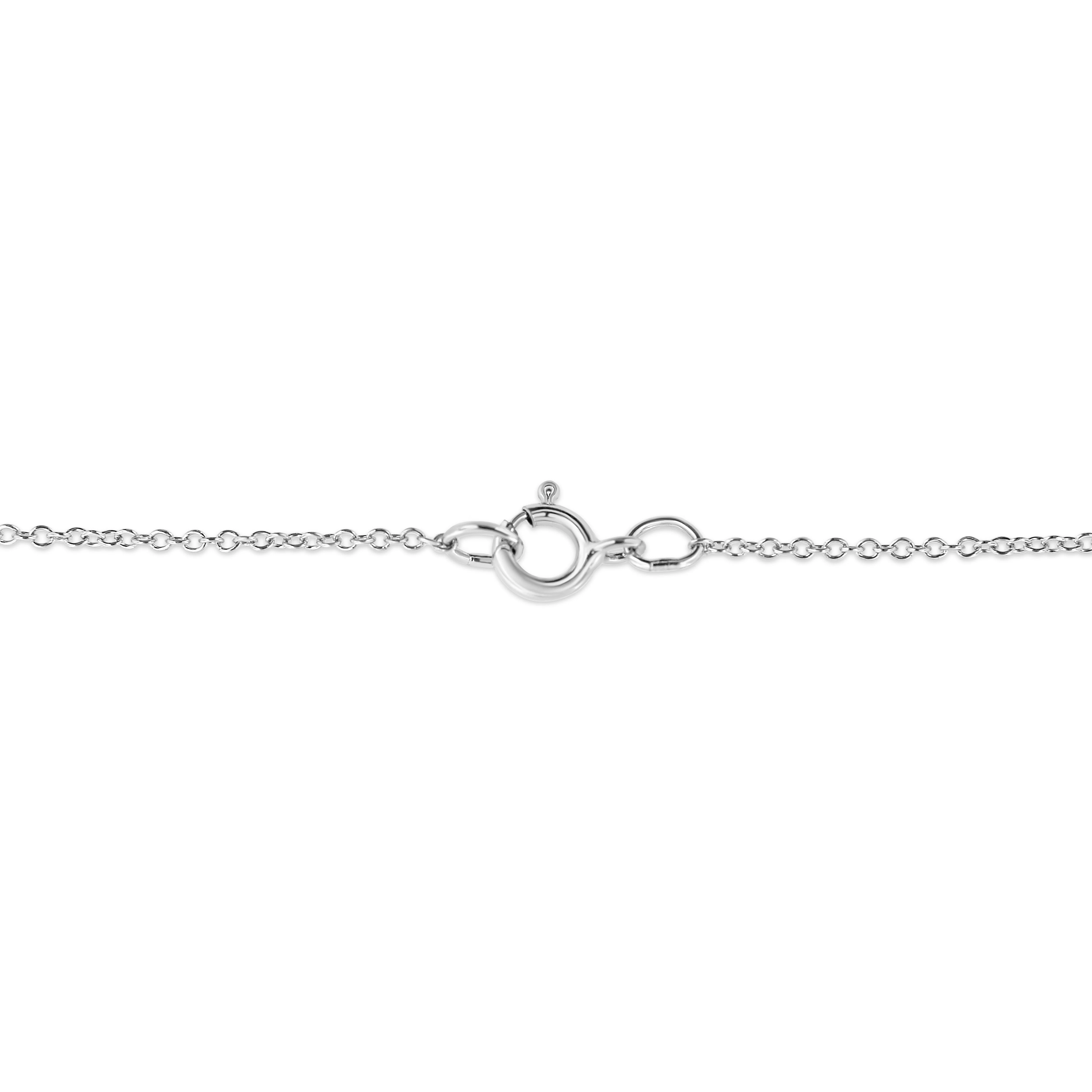14K White Gold 1/4 Cttw Shared Prong Set Round-Ct Diamond 7 Stone Floral Cluster 18" Pendant Necklace (H-I Color, SI2-I1 Clarity) - Image 6