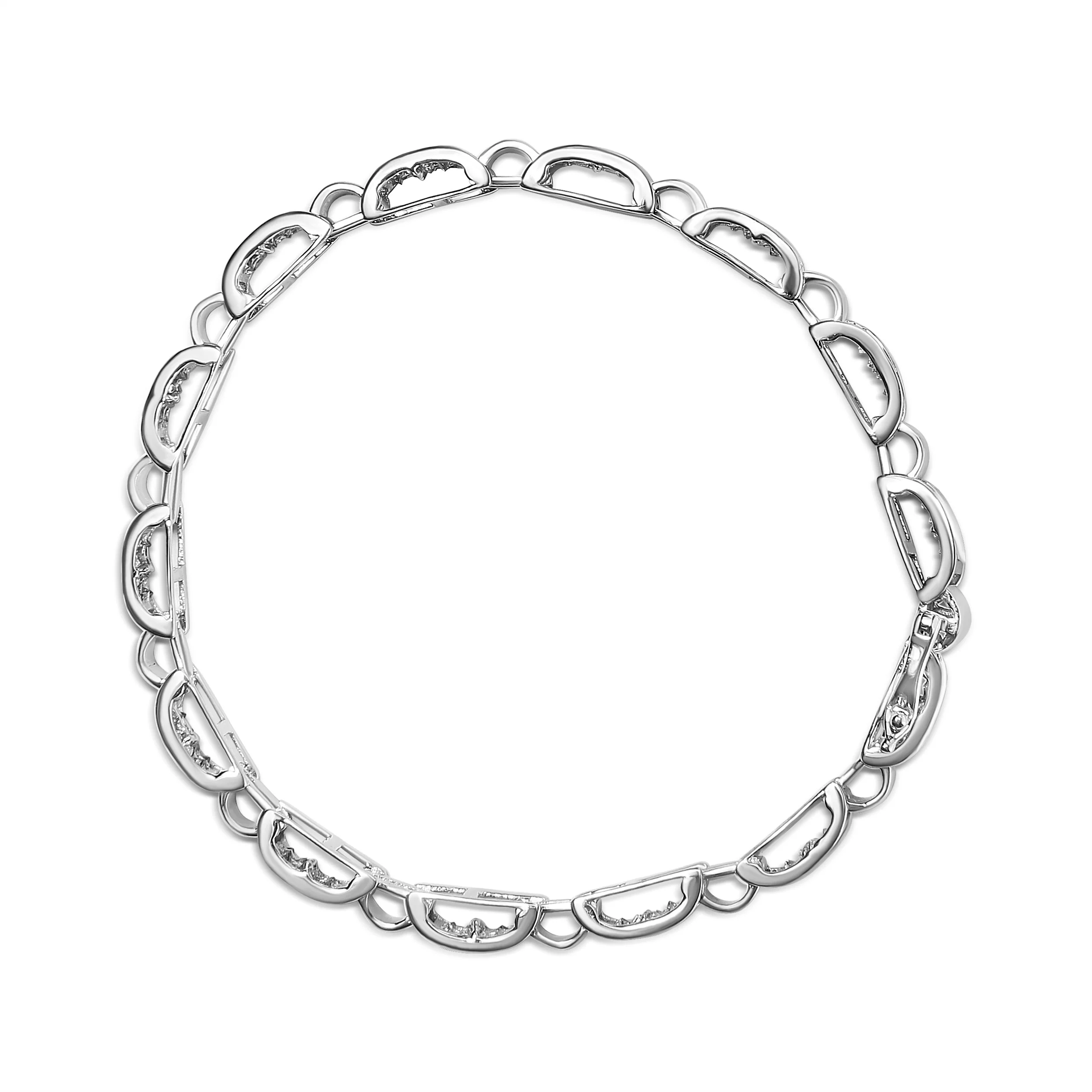 14K White Gold 2.00 Cttw Princess Diamond Invisible Set Link Bracelet (H-I Color, SI2-I1 Clarity) - 7" - Image 7