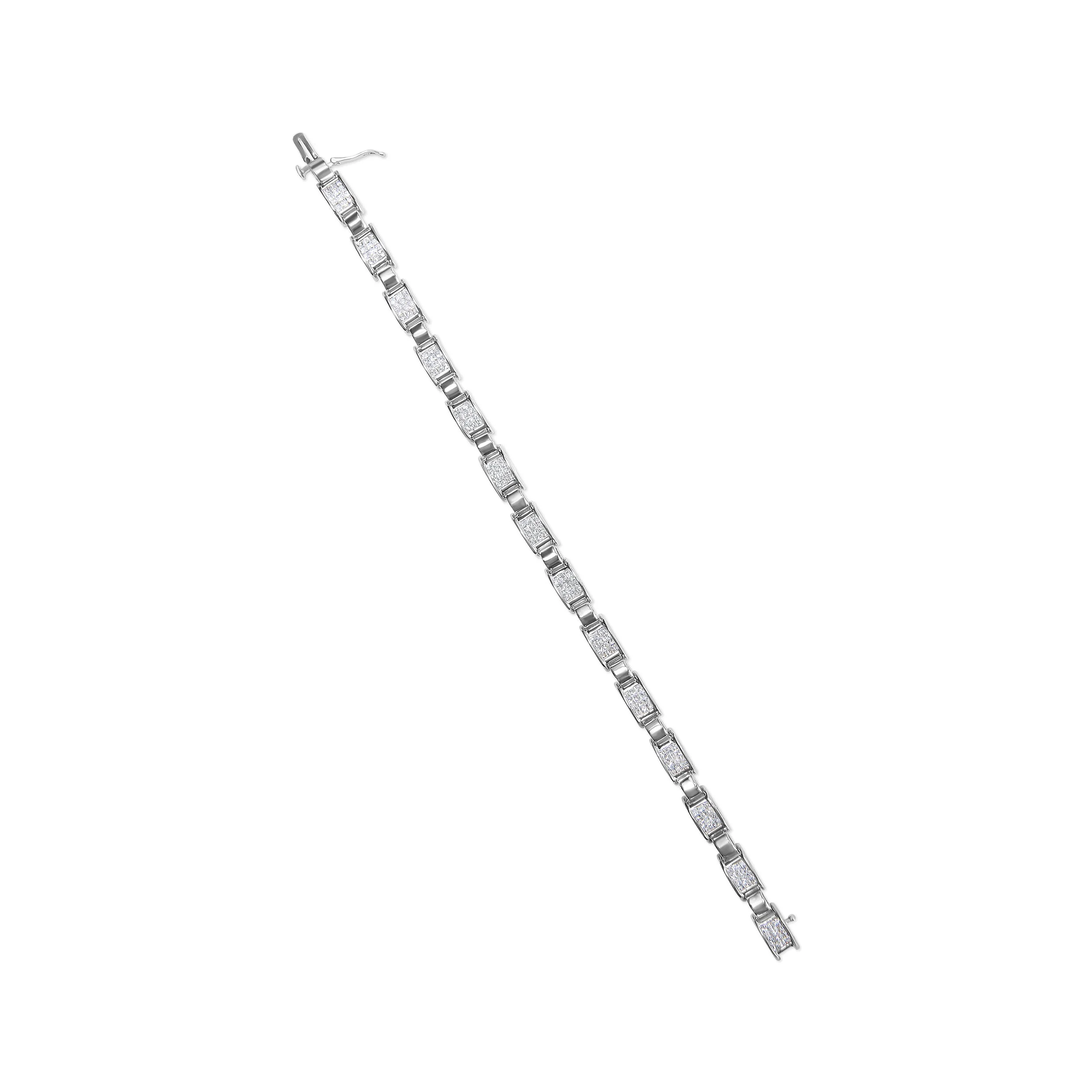 14K White Gold 2.00 Cttw Princess Diamond Invisible Set Link Bracelet (H-I Color, SI2-I1 Clarity) - 7" - Image 8