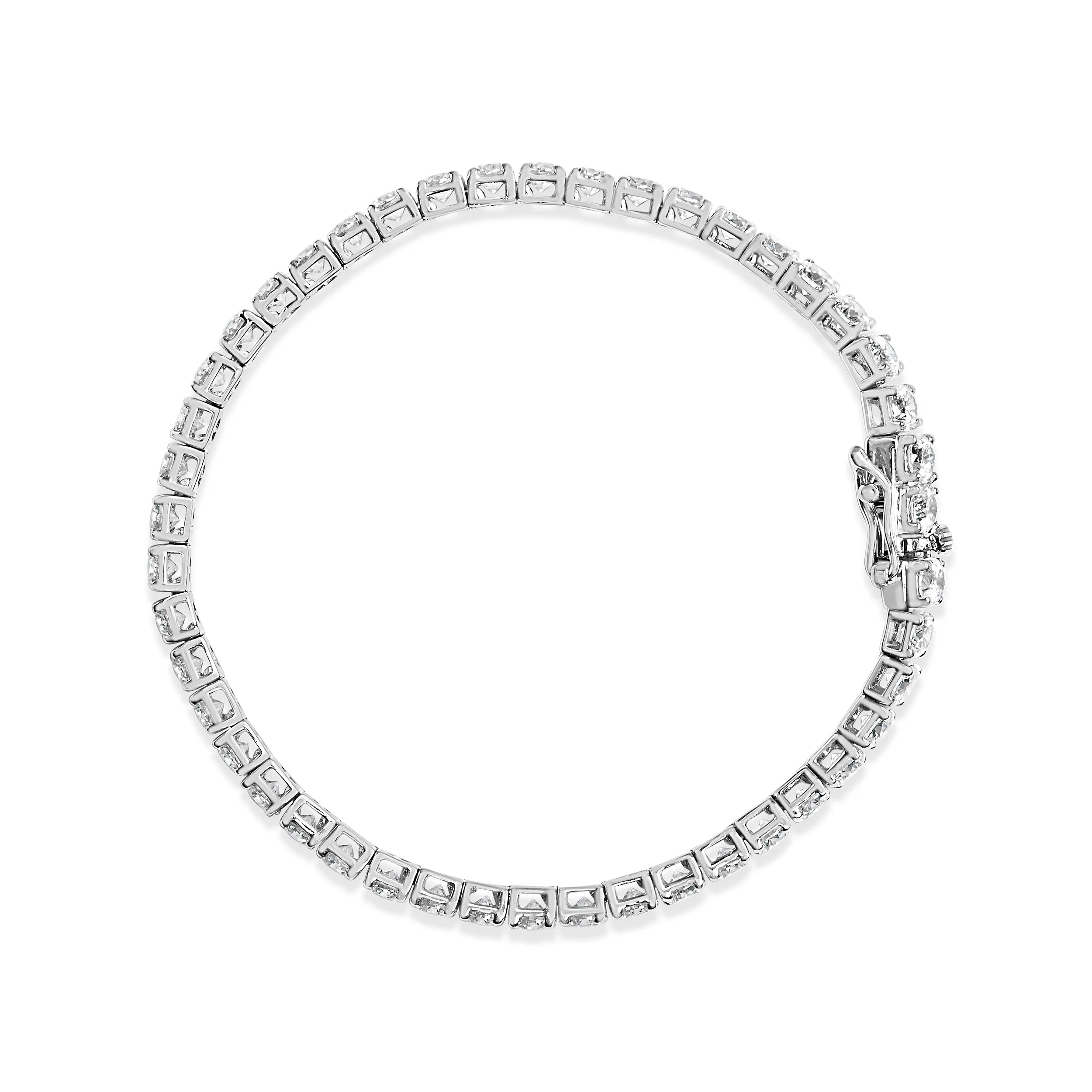 14K White Gold 2.00 Cttw Prong Set Lab Grown Round Diamond Classic Tennis Bracelet (F-G Color, VS2-SI1 Clarity) - 7.25" - Image 3