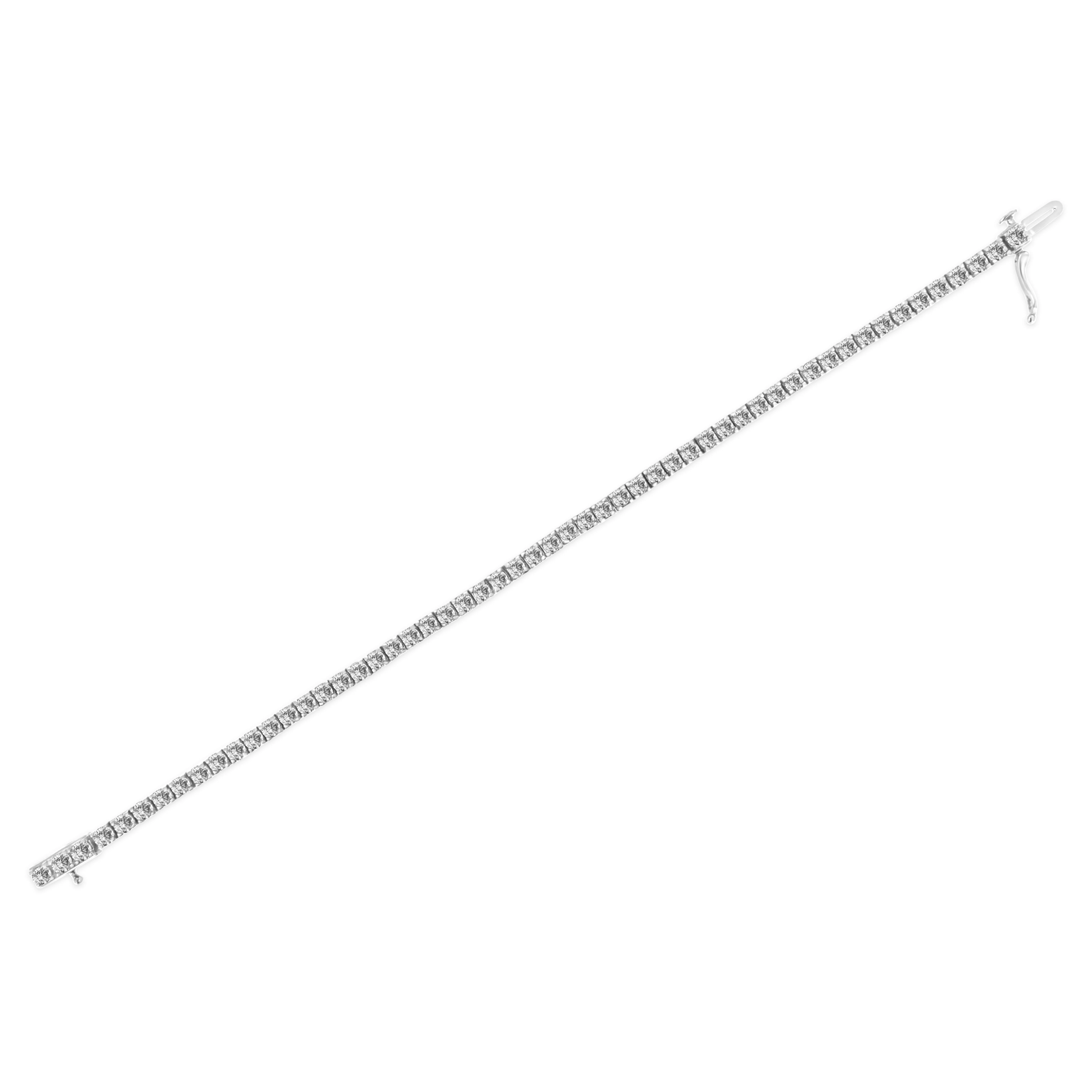 14K White Gold 2.00 Cttw Prong Set Lab Grown Round Diamond Classic Tennis Bracelet (F-G Color, VS2-SI1 Clarity) - 7.25" - Image 4