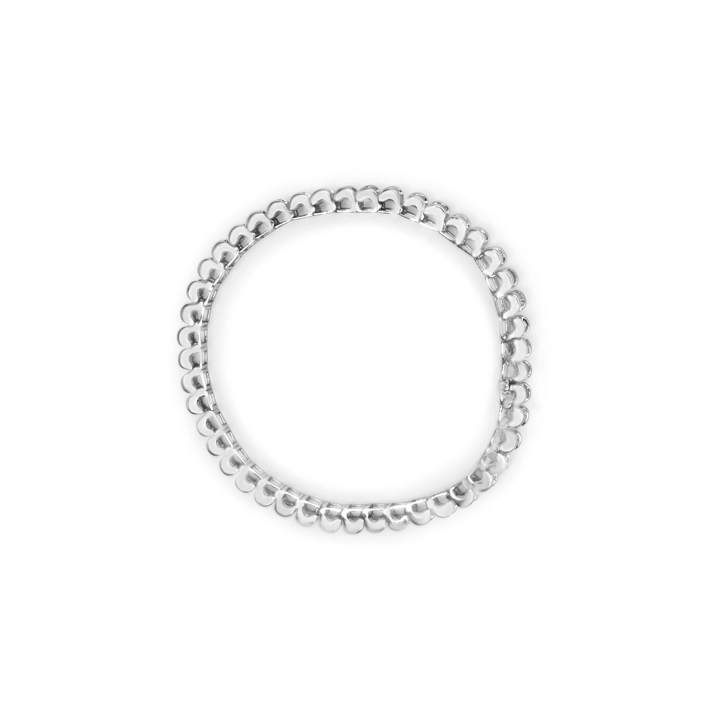 14K White Gold 5.00 Cttw Invisible Set Princess-Cut Diamond Belt and Buckle Tennis 7" Bracelet (H-I Color, SI1-SI2 Clarity) - Image 7