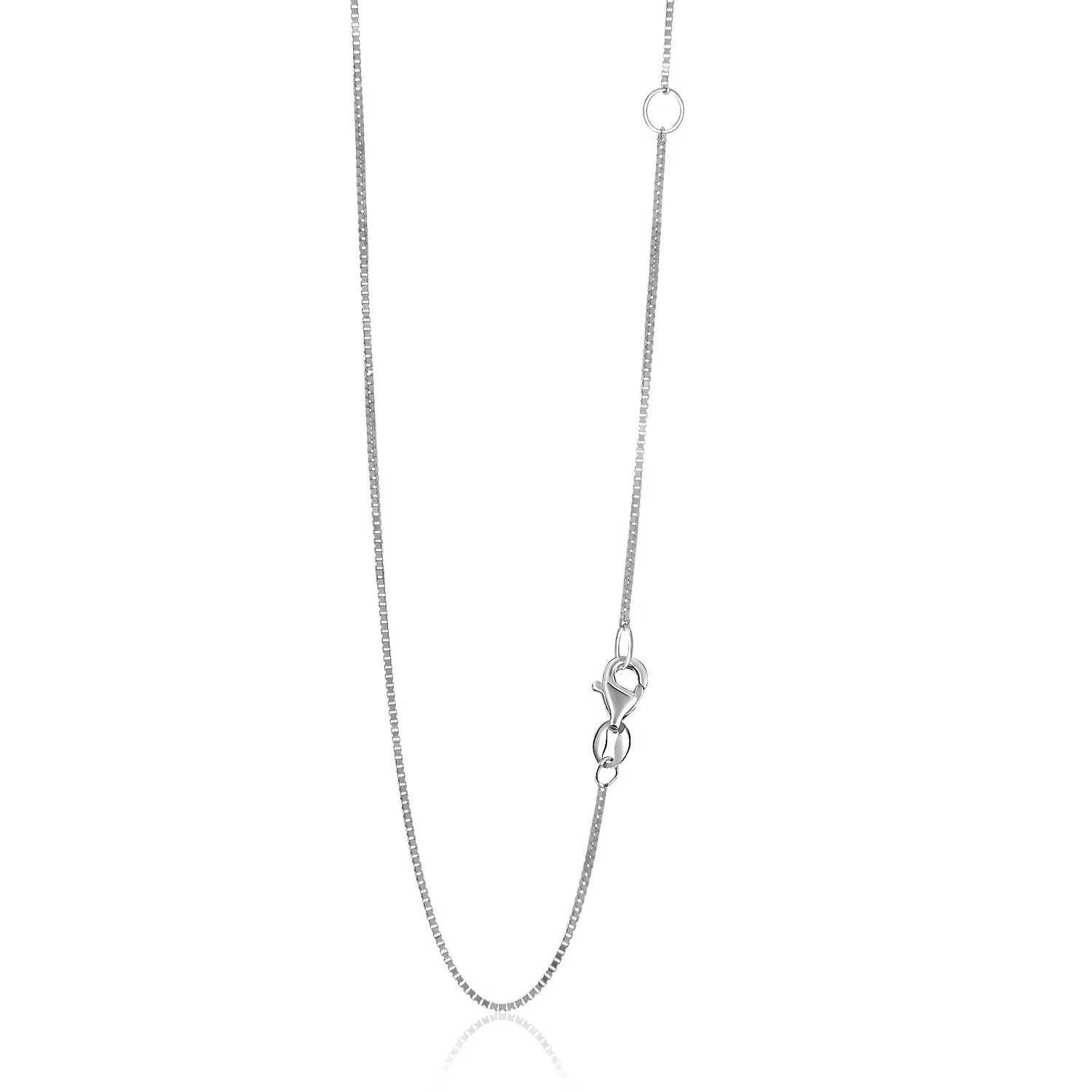 14k White Gold Adjustable Box Chain 0.8mm - Image 3