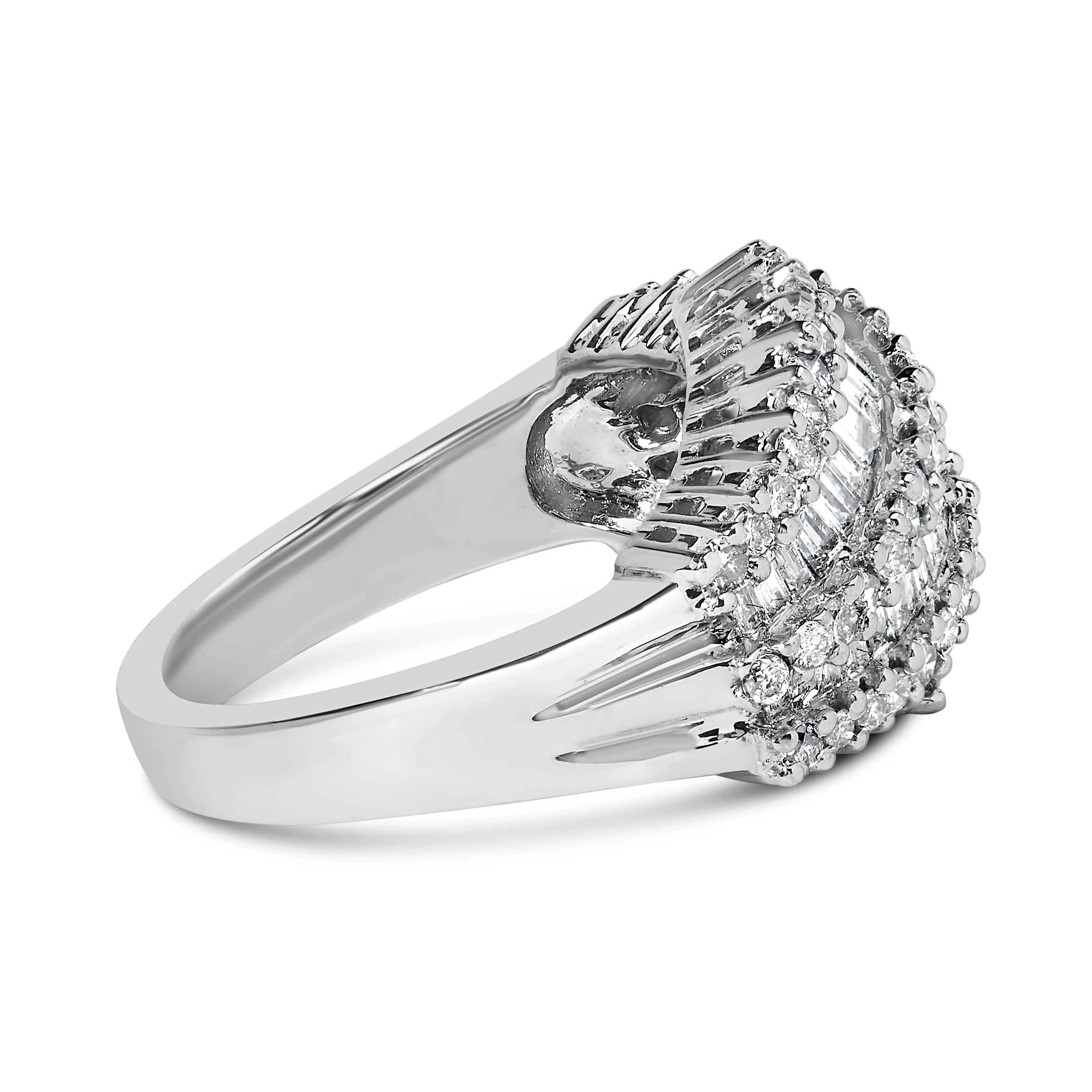 14K White Gold Diamond Cocktail Ring Band (1 3/4 Cttw, H-I Color, SI2-I1 Clarity) - Size 6-1/2 - Image 7