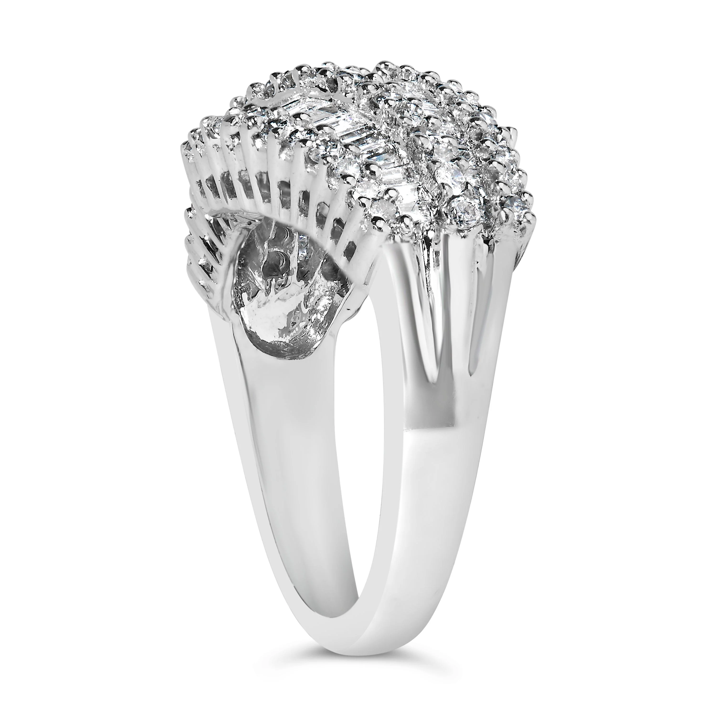 14K White Gold Diamond Cocktail Ring Band (1 3/4 Cttw, H-I Color, SI2-I1 Clarity) - Size 6-1/2 - Image 9