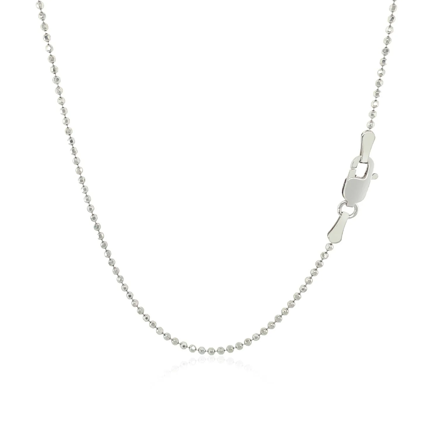 14k White Gold Diamond-Cut Bead Chain 1.2mm - Image 11