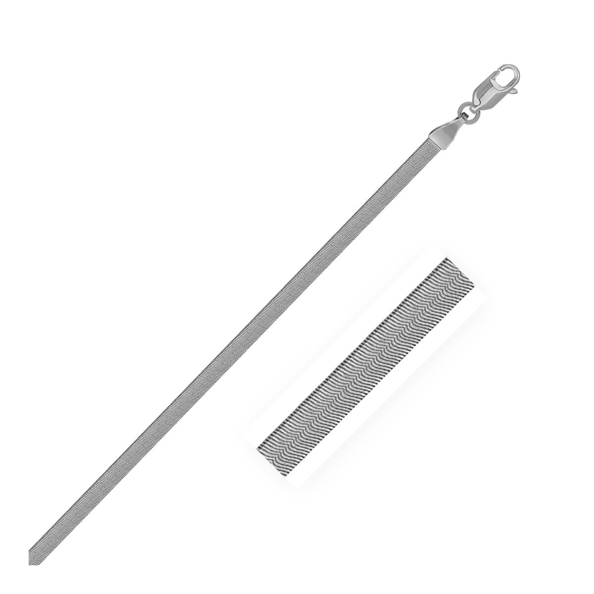 14k White Gold Super Flex Herringbone Bracelet (2.80 mm) - Image 4