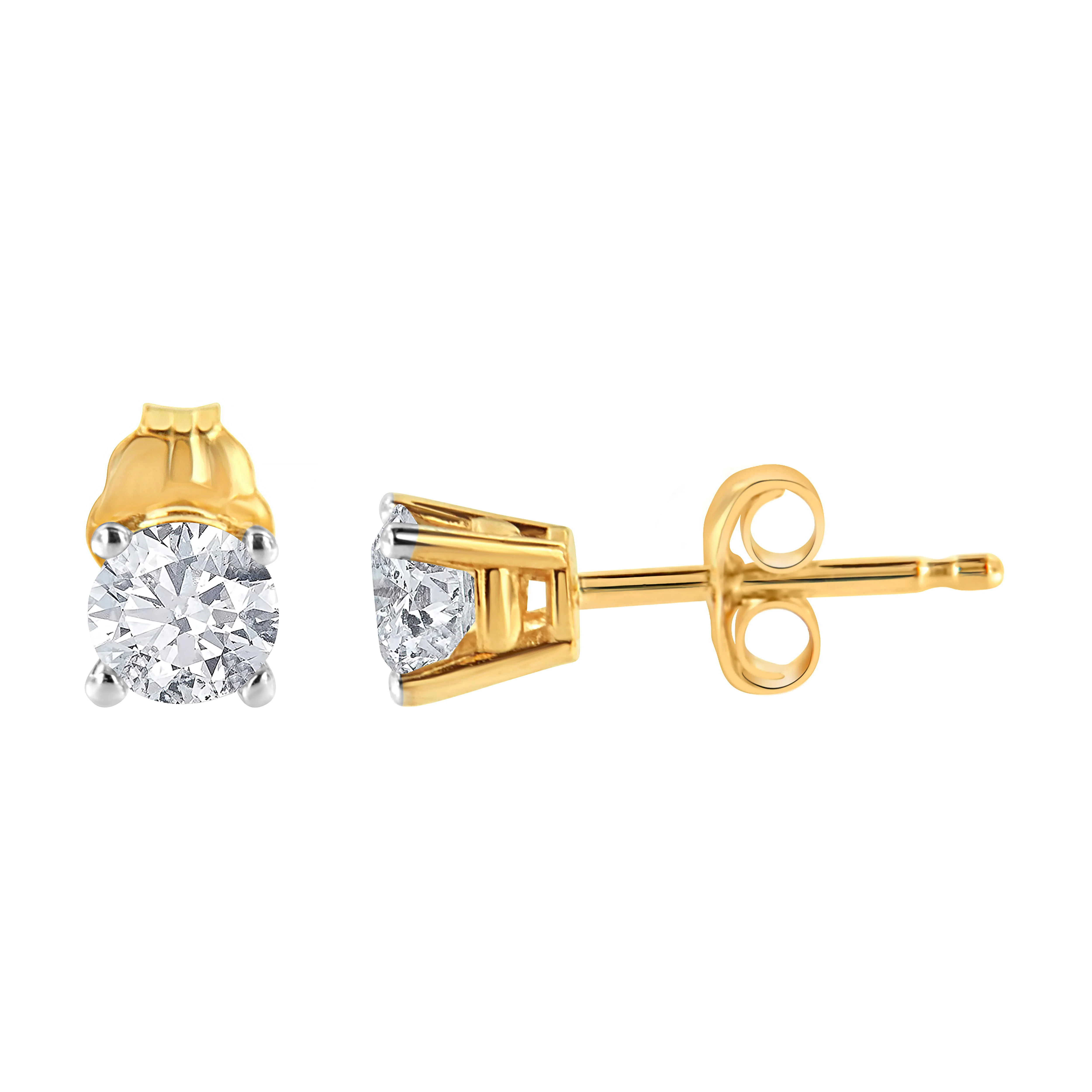 14K Yellow Gold 1/2 Cttw Round-Cut Diamond Solitaire Stud Earrings (O-P Color, SI2-I1 Clarity) - Image 9