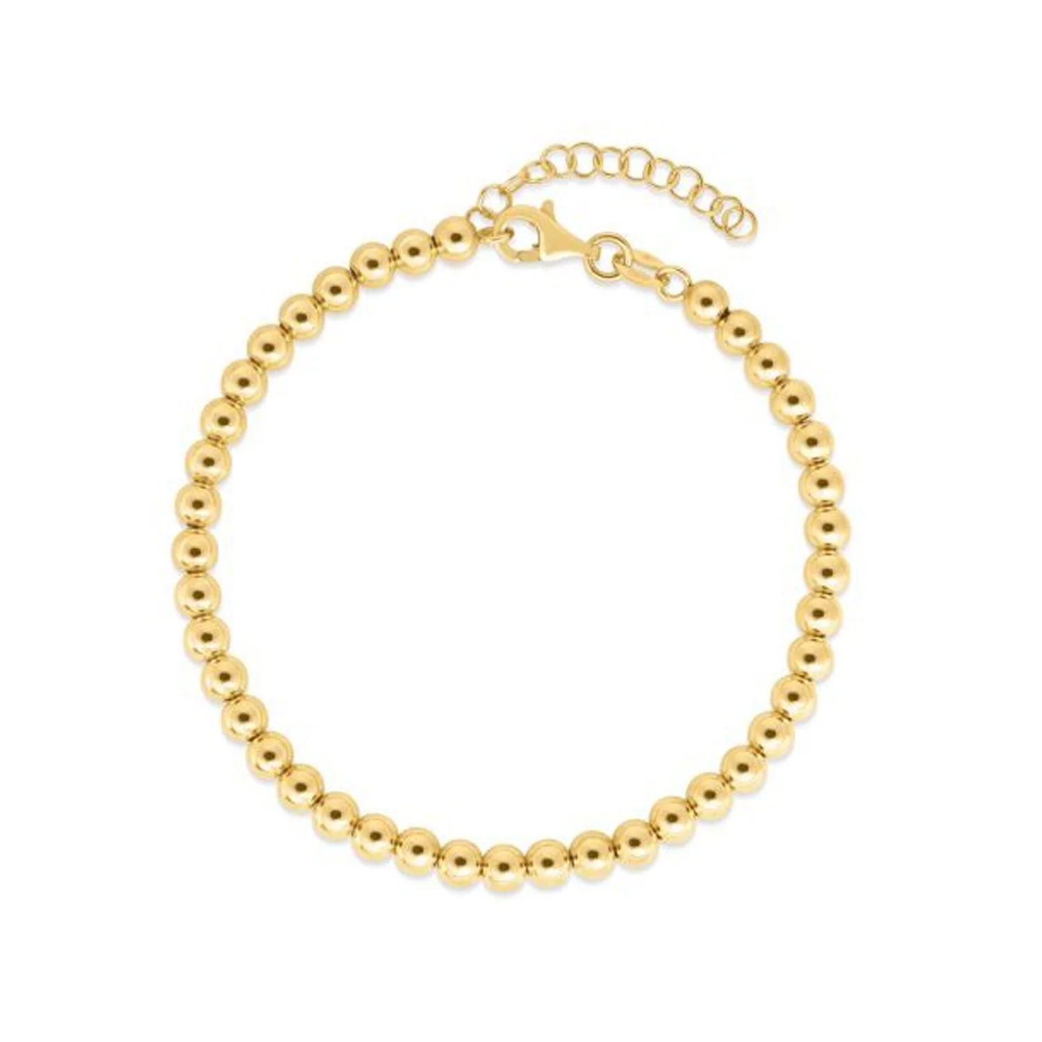 14k Yellow Gold Bead Chain Necklace(4mm) - Image 2