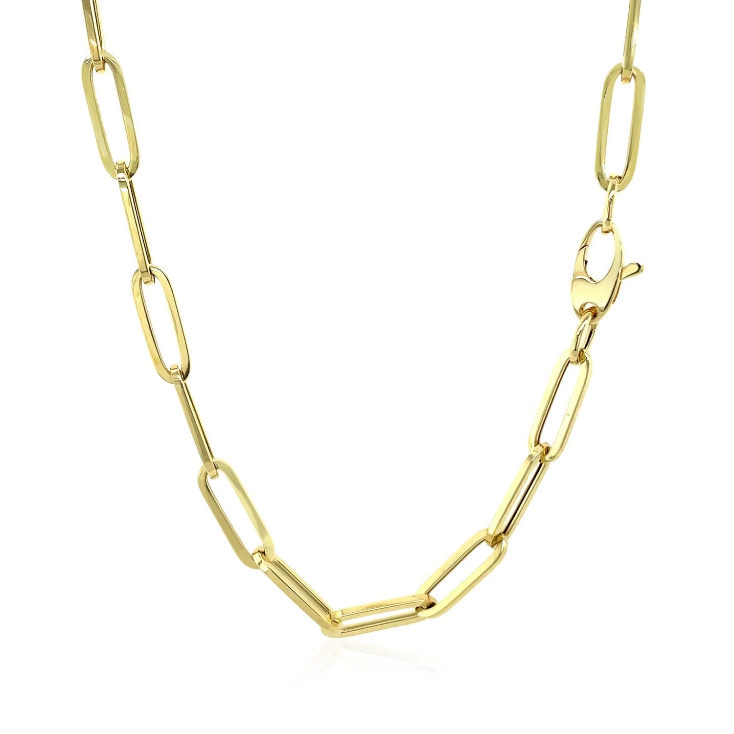 14K Yellow Gold Bold Paperclip Chain (4.2 mm) - Image 3