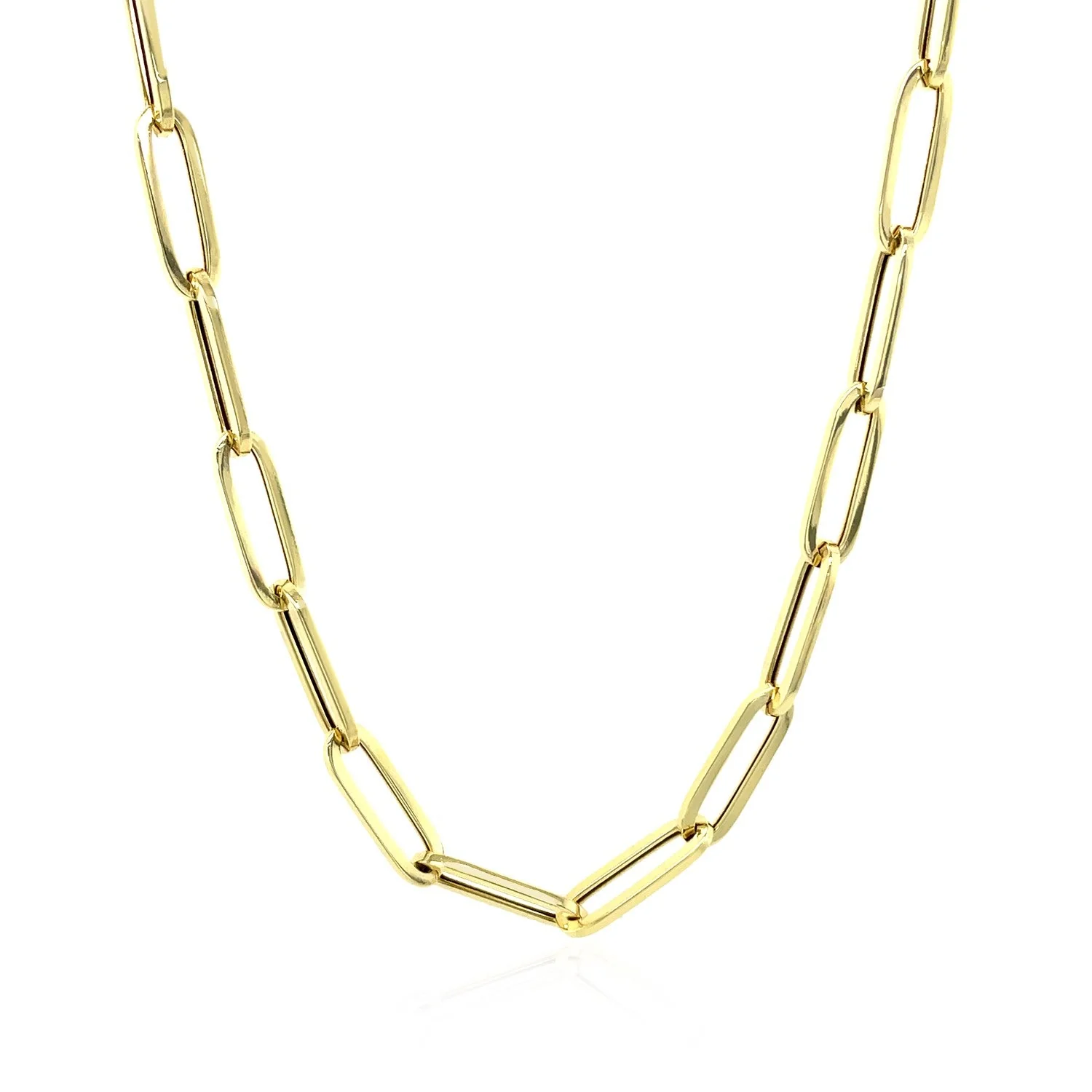 14K Yellow Gold Bold Paperclip Chain (4.2 mm) - Image 7