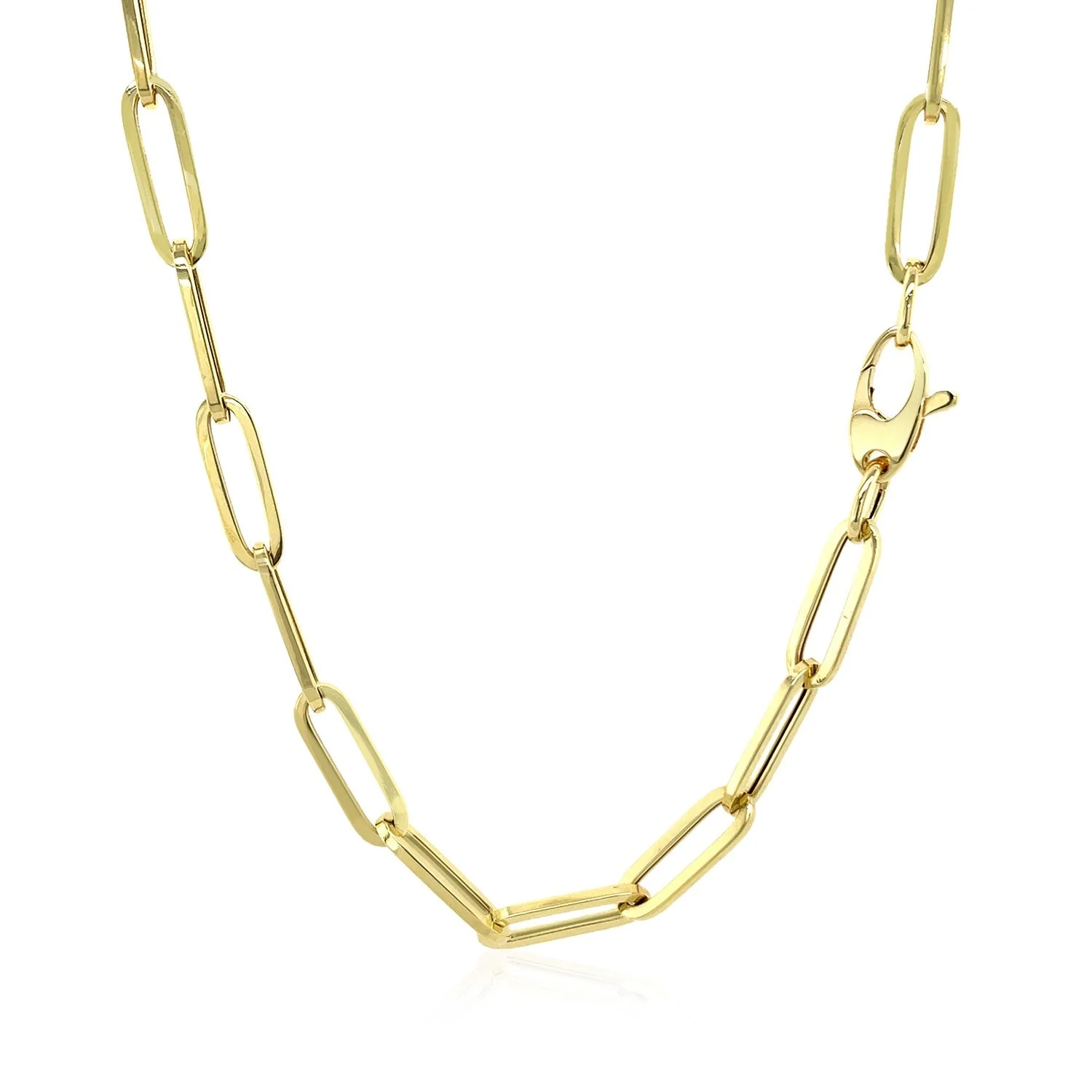 14K Yellow Gold Bold Paperclip Chain (4.2 mm) - Image 8