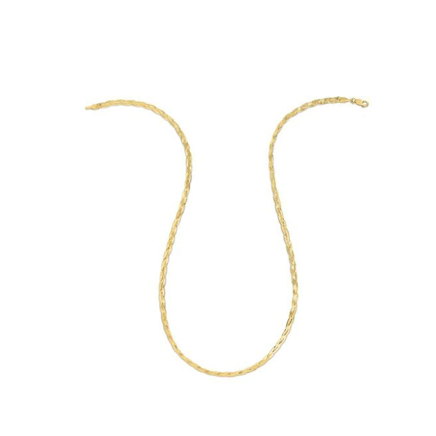 14k Yellow Gold Braided Herringbone Chain (3.20 mm) - Image 2