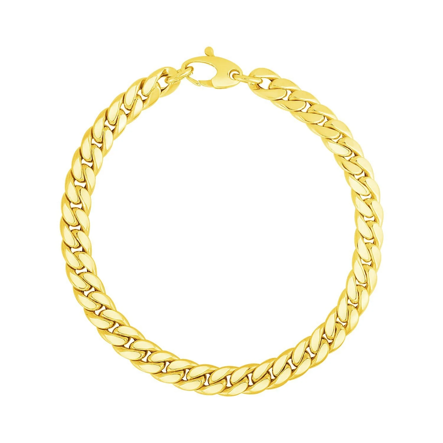 14K Yellow Gold Cuban Link Bracelet - Image 4