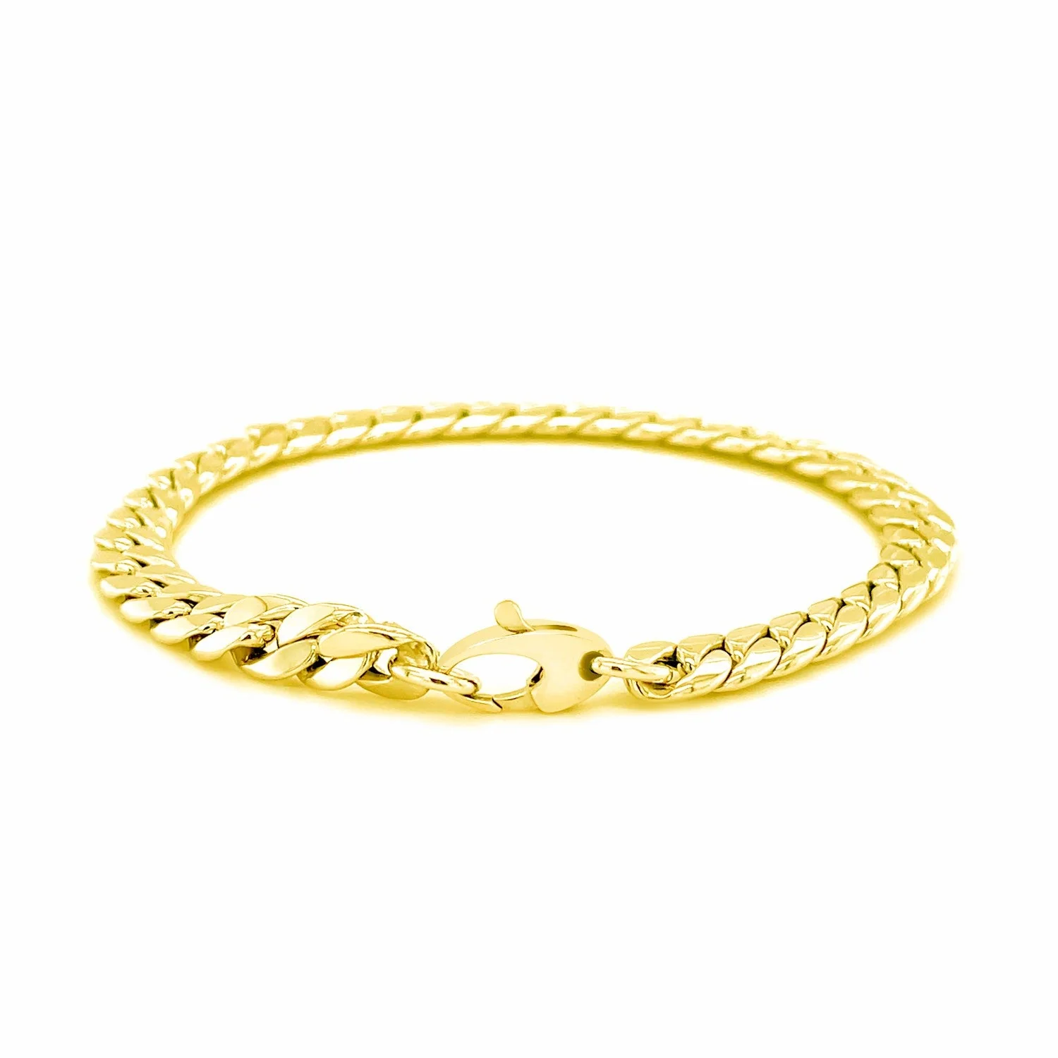 14K Yellow Gold Cuban Link Bracelet - Image 7