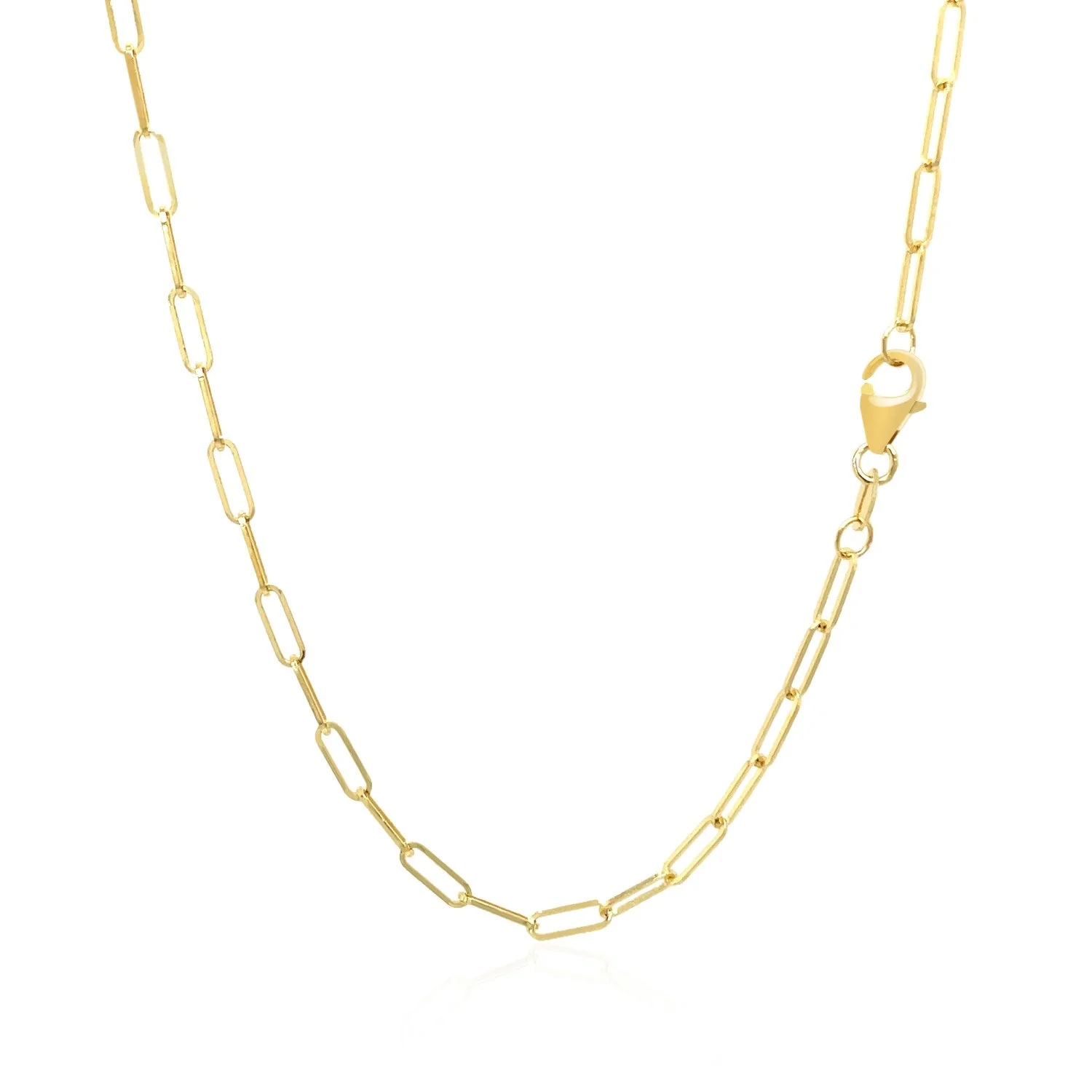 14K Yellow Gold Delicate Paperclip Chain (2.1mm) - Image 7