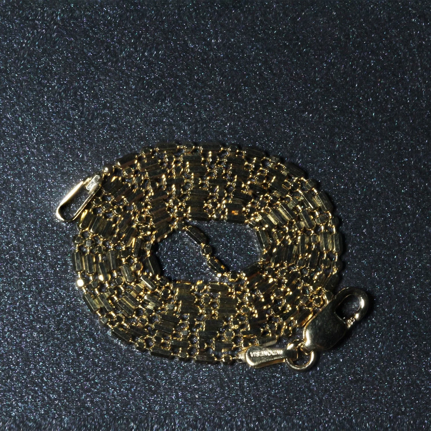 14k Yellow Gold Diamond-Cut Alternating Bead Chain 1.2mm - Image 6