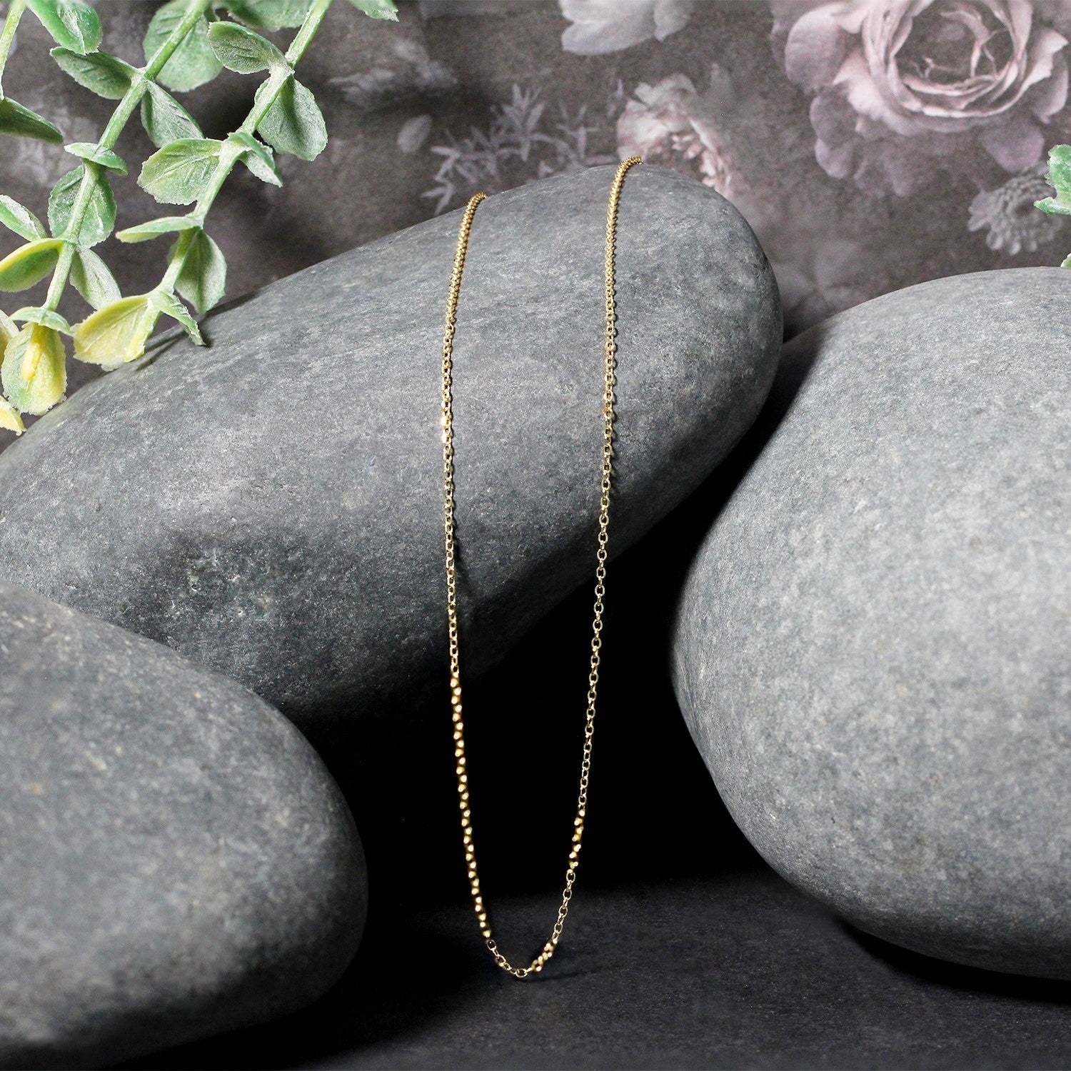 14k Yellow Gold Diamond Cut Cable Link Chain 0.8mm - Image 10
