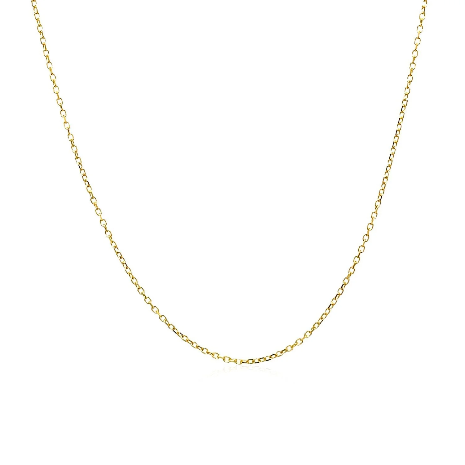 14k Yellow Gold Diamond Cut Cable Link Chain 0.8mm - Image 2