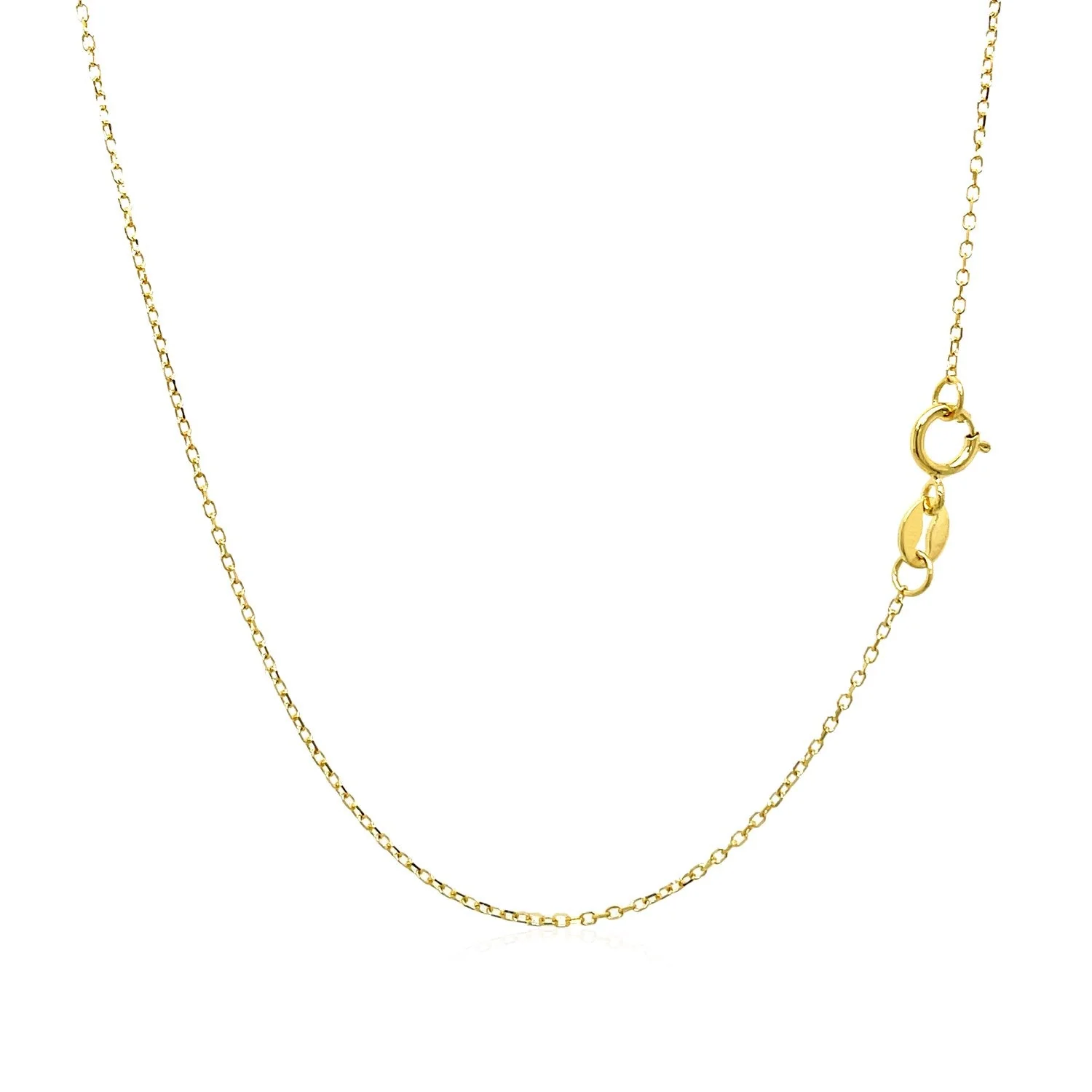 14k Yellow Gold Diamond Cut Cable Link Chain 0.8mm - Image 9