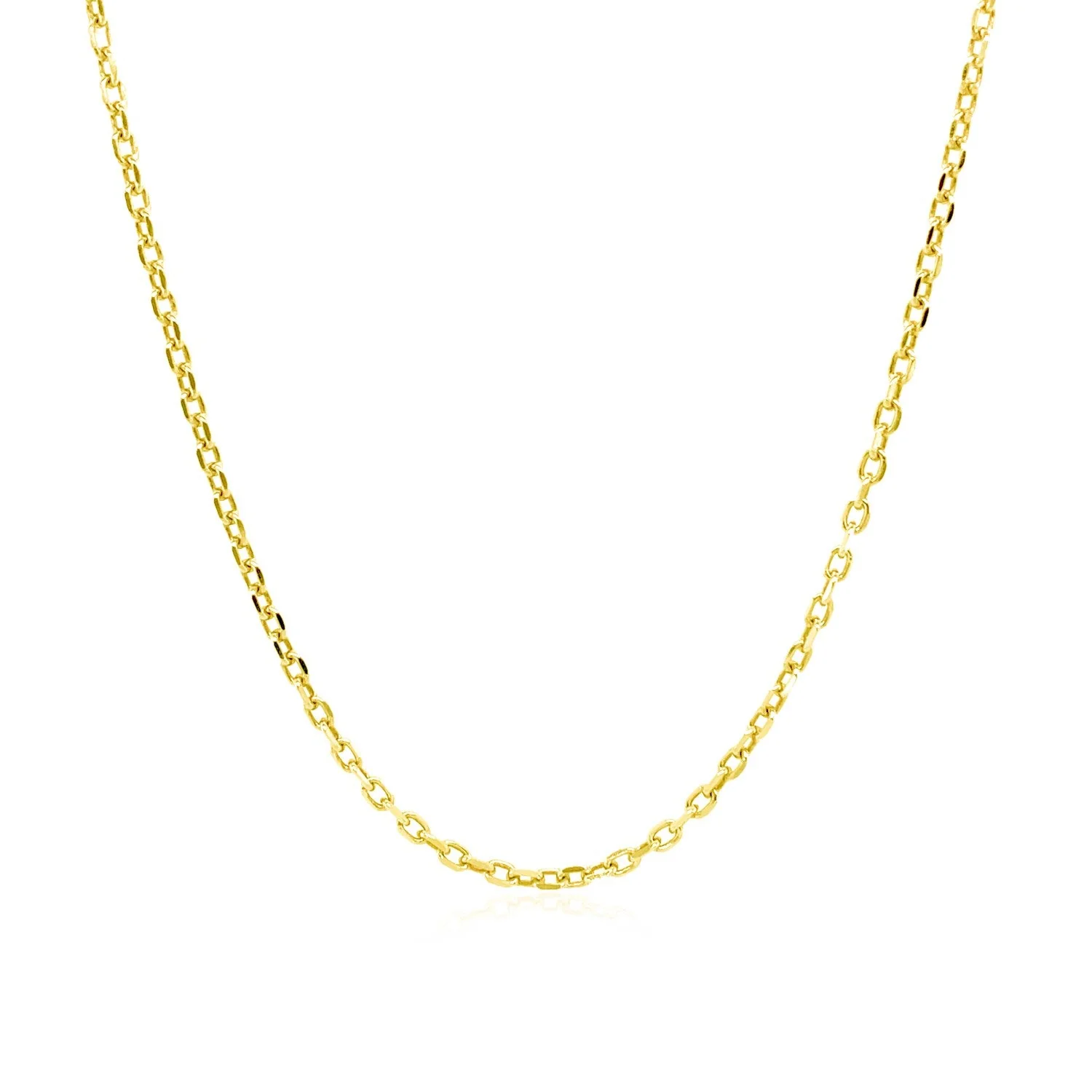 14k Yellow Gold Diamond Cut Cable Link Chain (1.50 mm) - Image 8