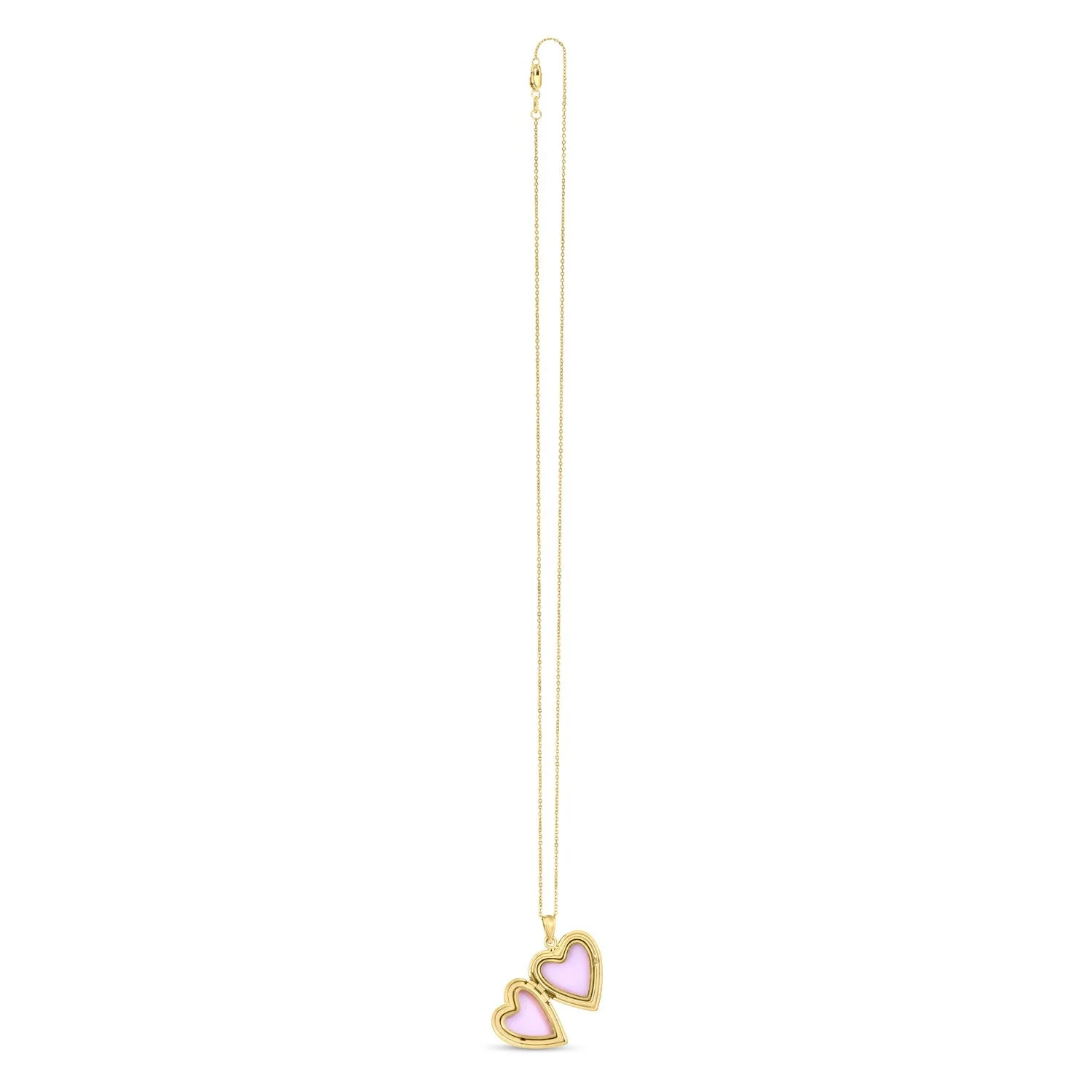 14k Yellow Gold Diamond Heart Locket Necklace - Image 5