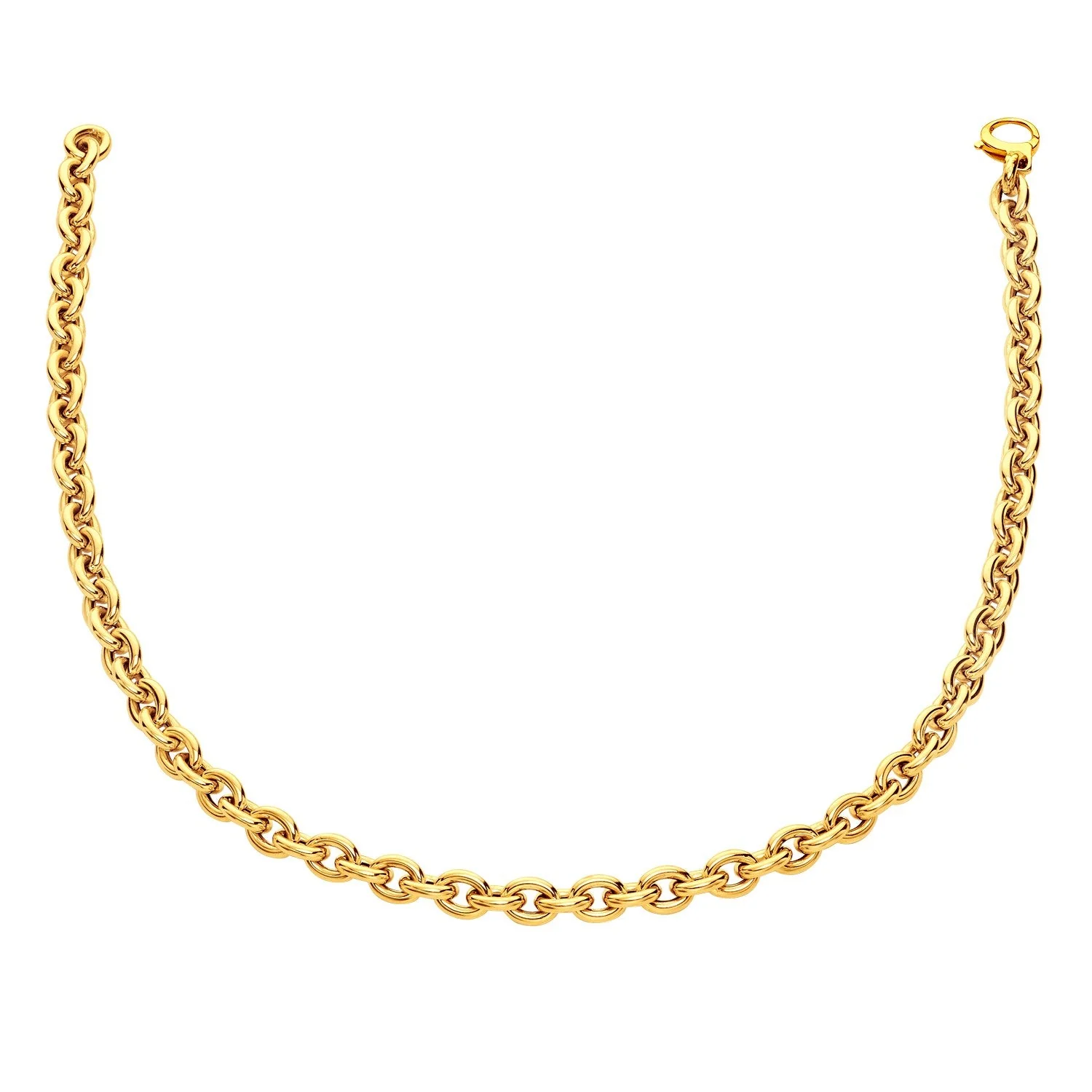 14k Yellow Gold Polished Cable Link Necklace - Image 4
